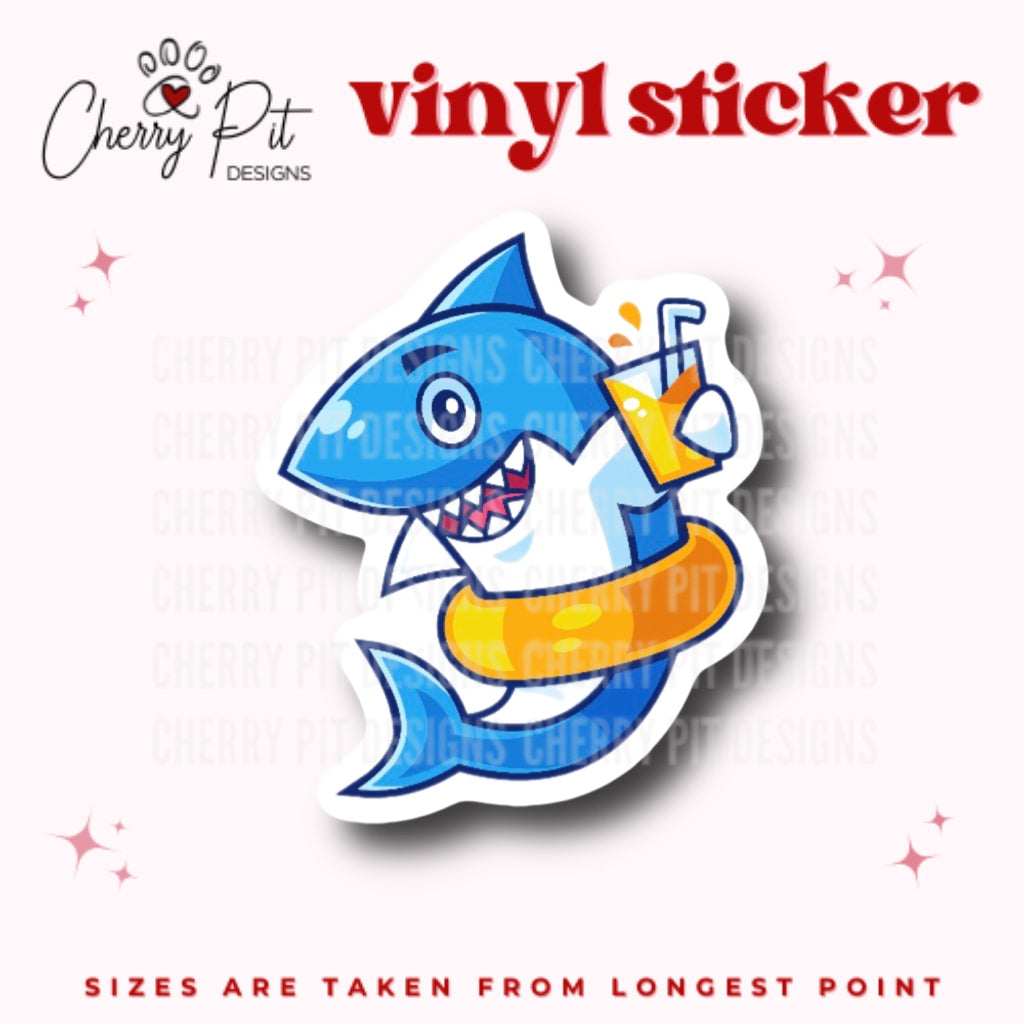 Cartoon Shark Vinyl Sticker