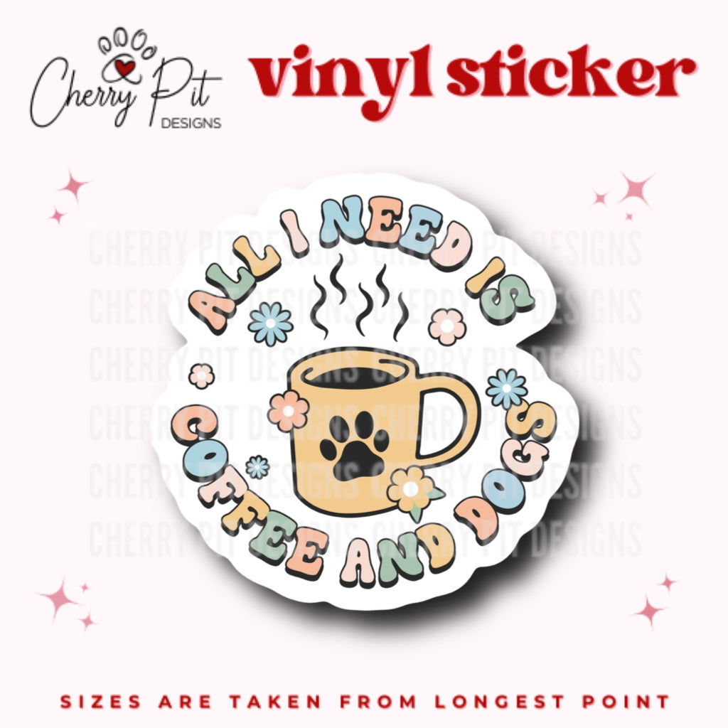 Coffee & Dogs Vinyl Sticker