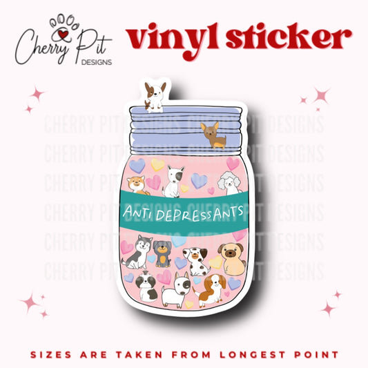 Dog Anti Depressant Vinyl Sticker