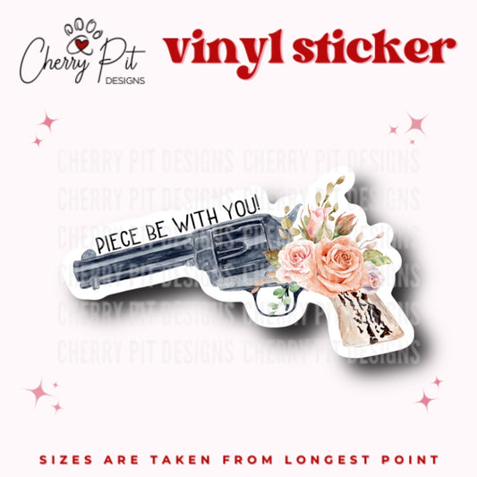 Piece Be With You Vinyl Sticker - Cherry Pit Designs