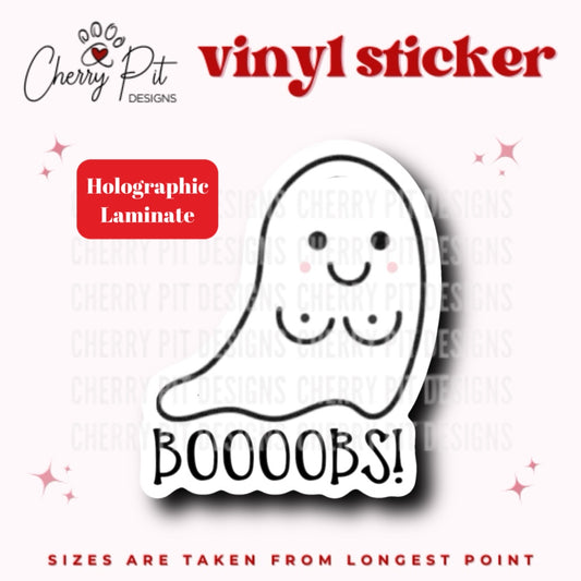 Funny Ghost Vinyl Sticker - Holographic