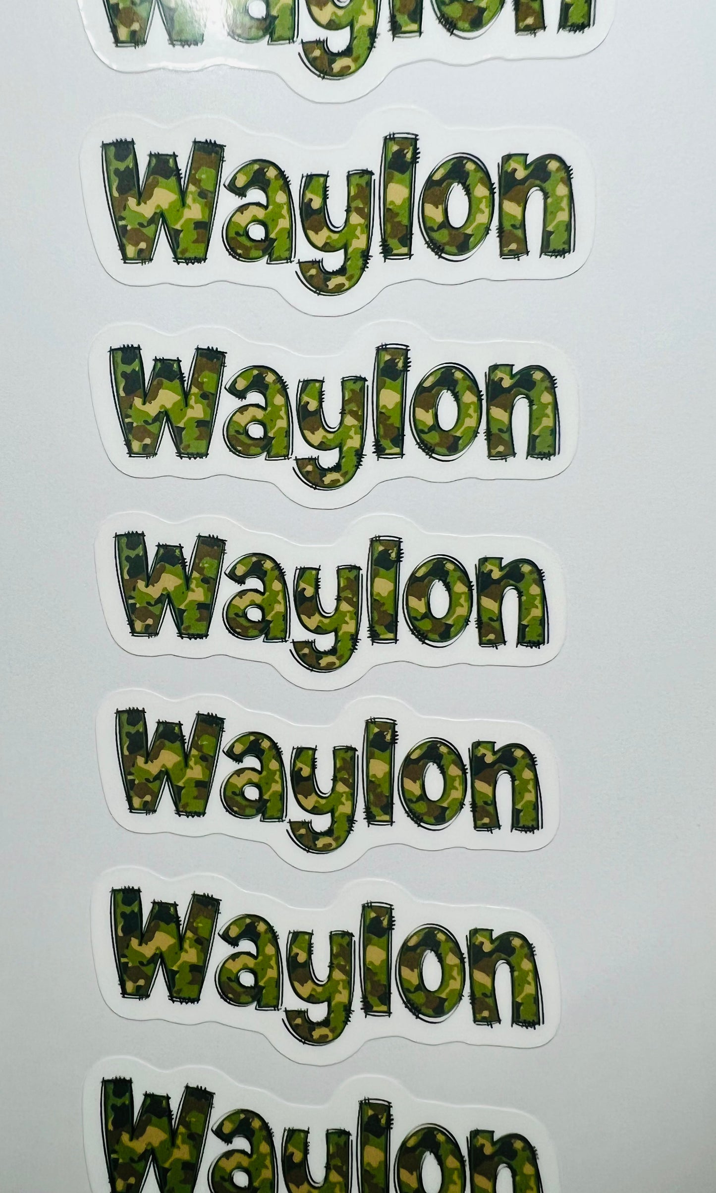 Personalized Name Vinyl Stickers SHEET