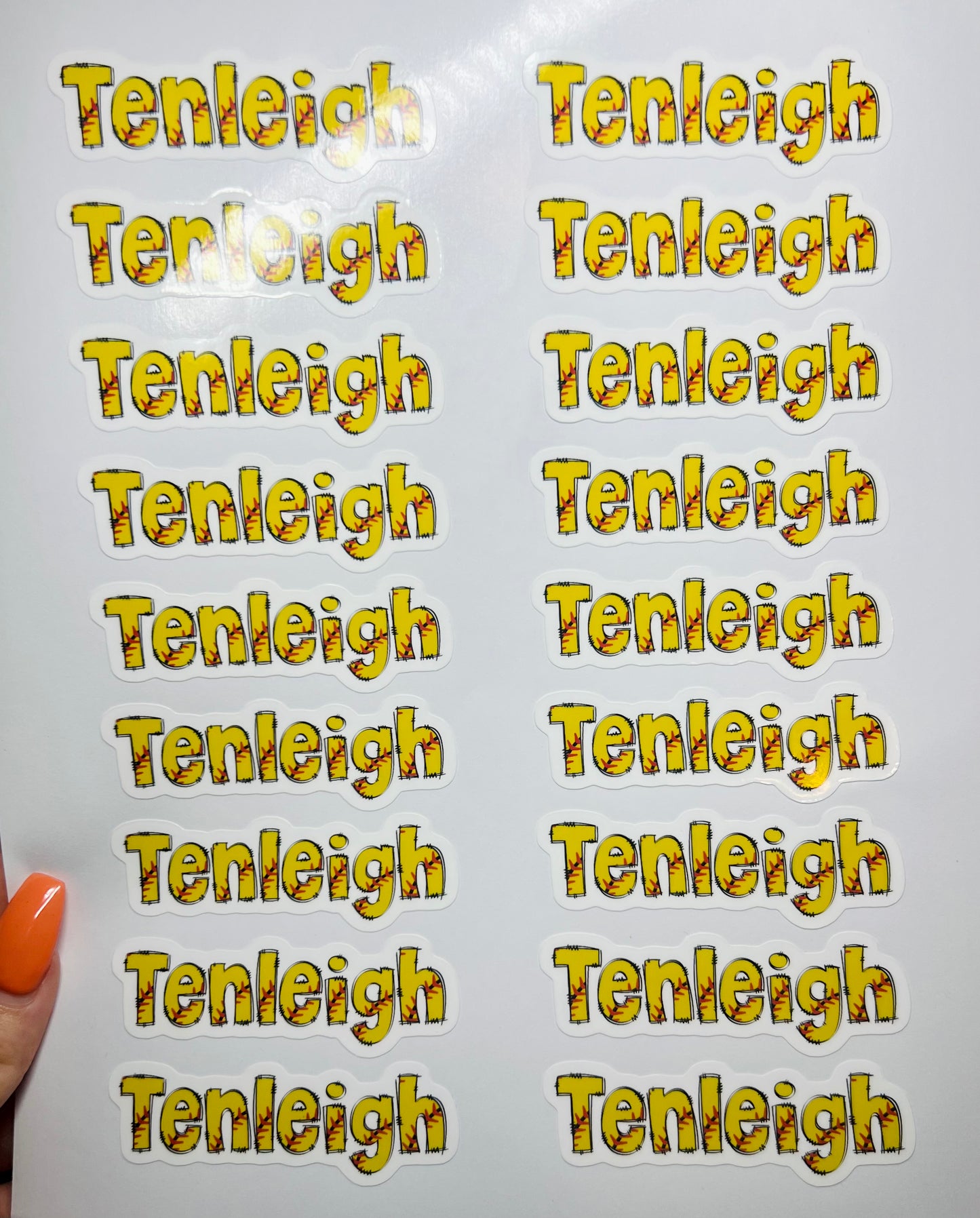 Personalized Name Vinyl Stickers SHEET