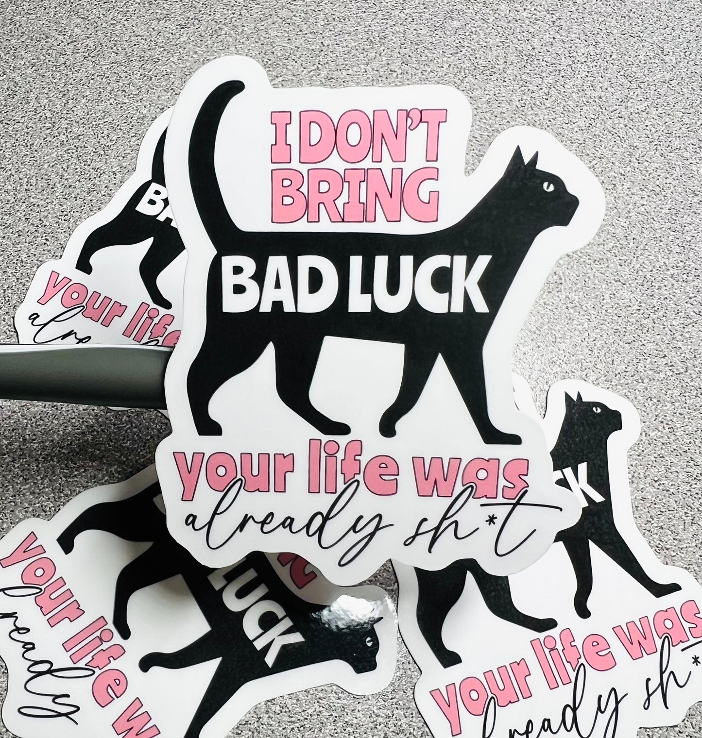 Funny Black Cat Vinyl Sticker