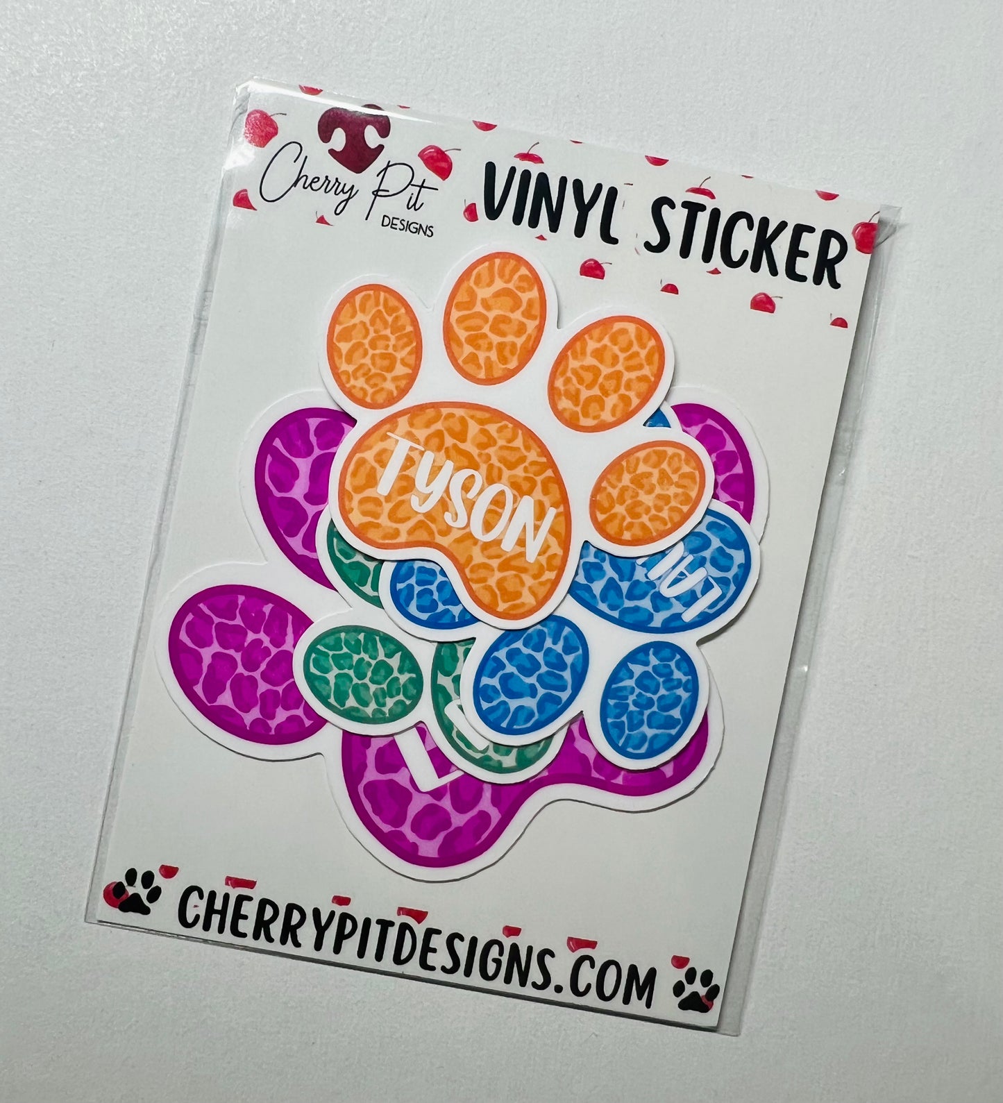 Custom Leopard Paw Vinyl Sticker