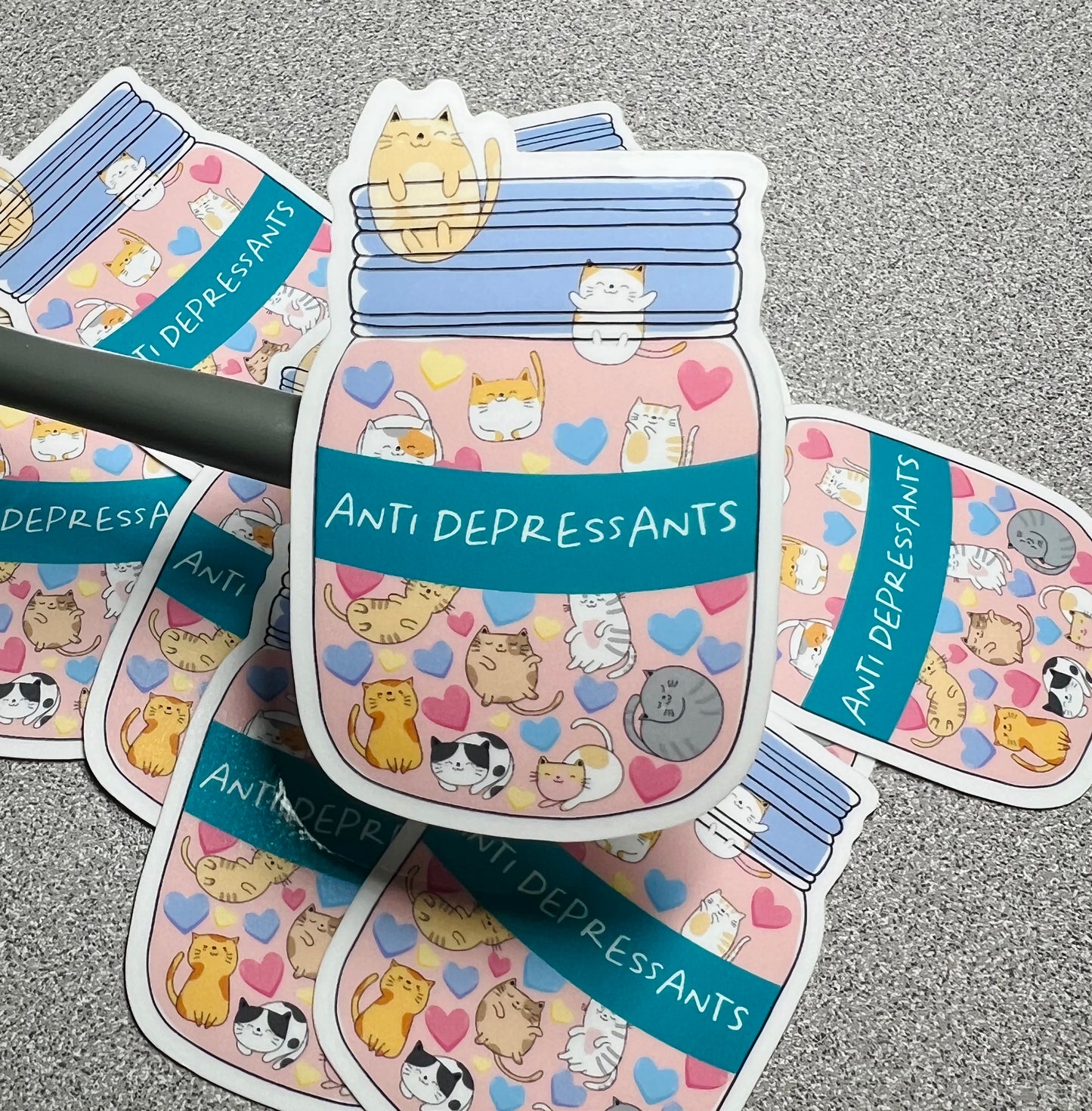Cat Anti Depressant Vinyl Sticker