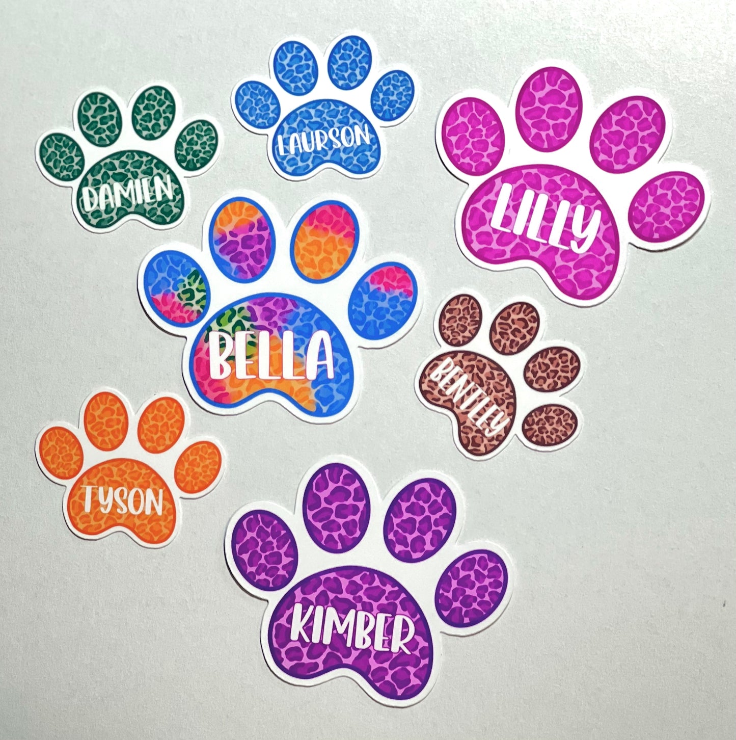 Custom Leopard Paw Vinyl Sticker