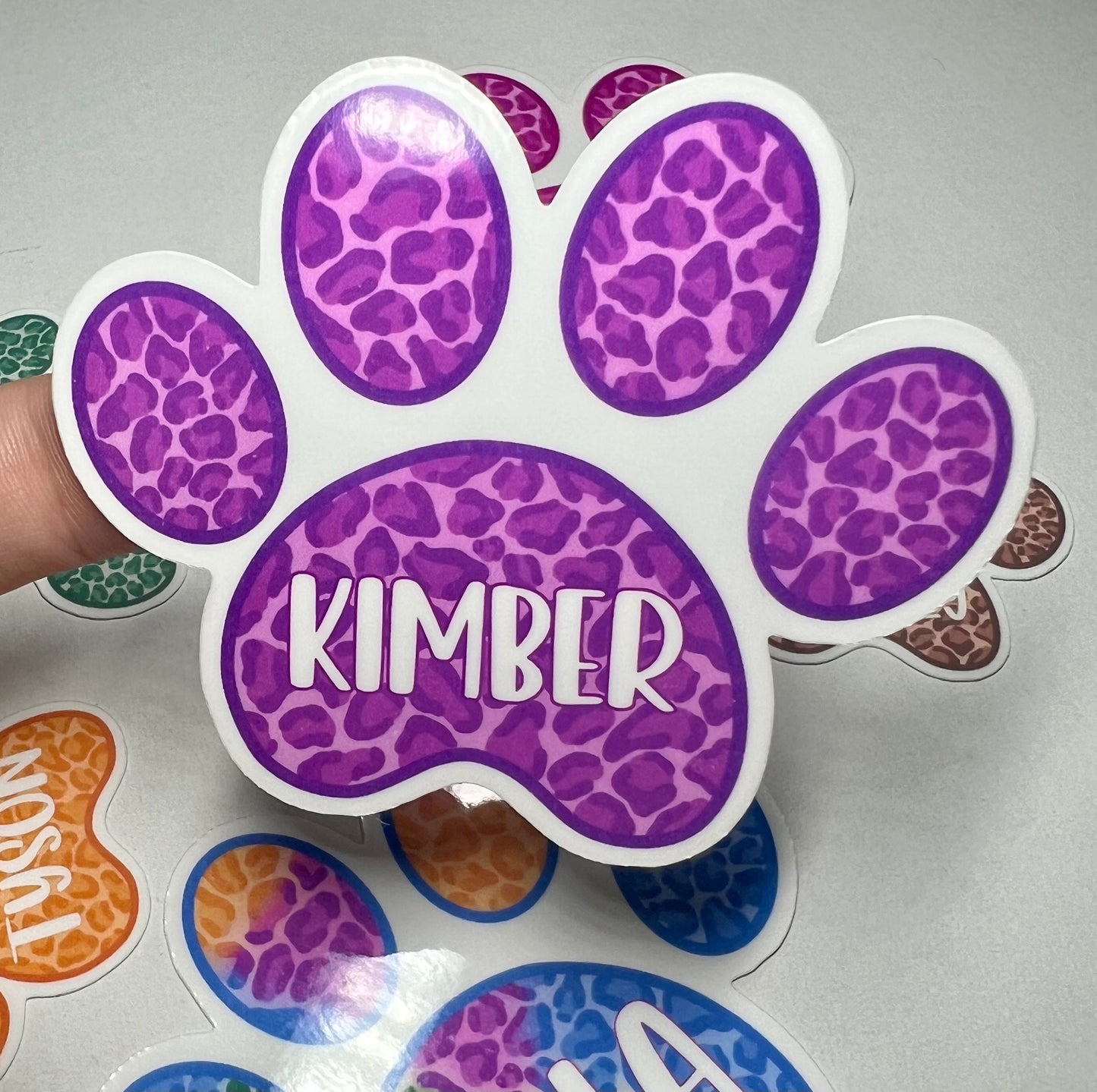 Custom Leopard Paw Vinyl Sticker