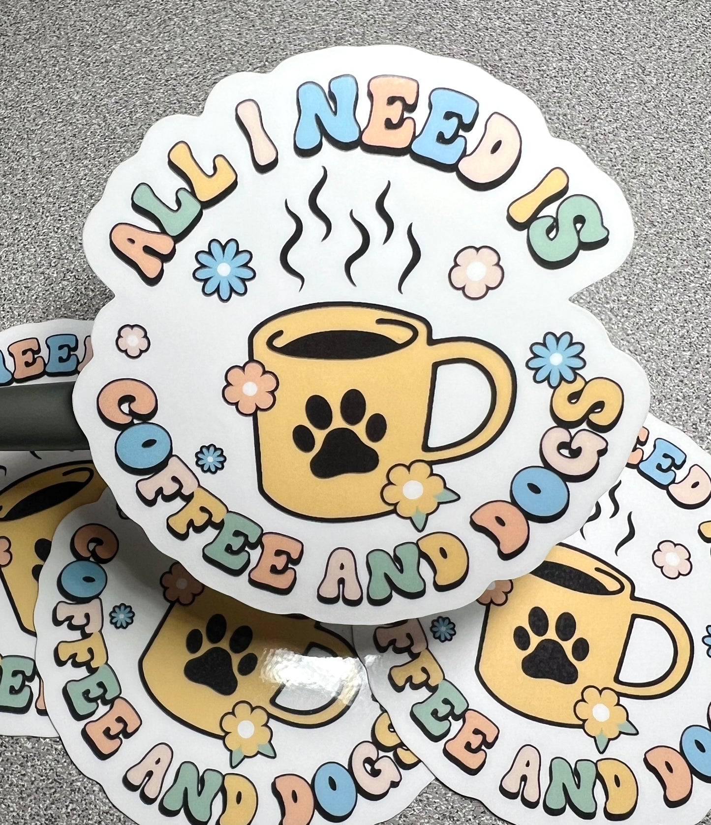 Coffee & Dogs Vinyl Sticker