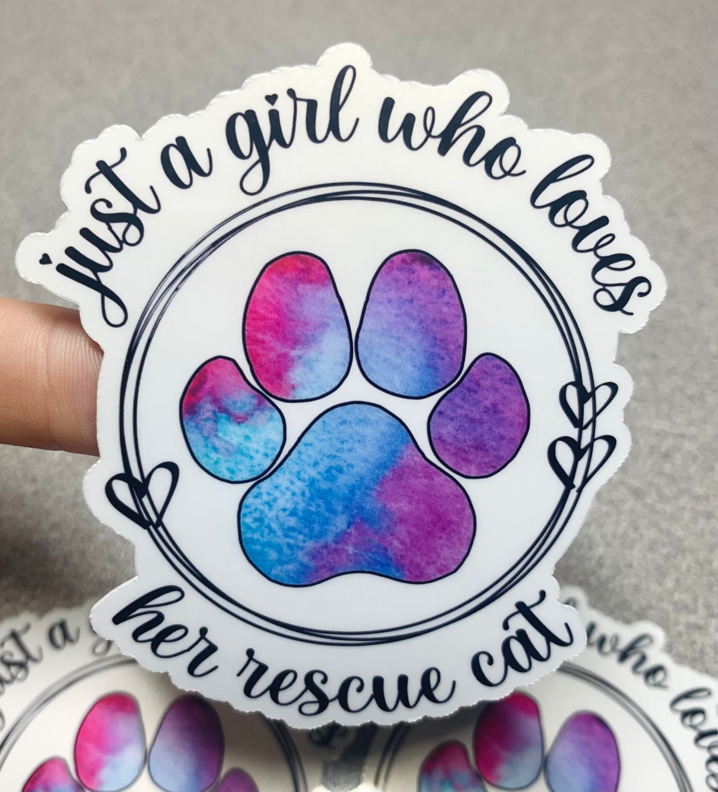Just a Girl Who Loves Her Rescue Cat Vinyl Sticker - Scent Tree Studio