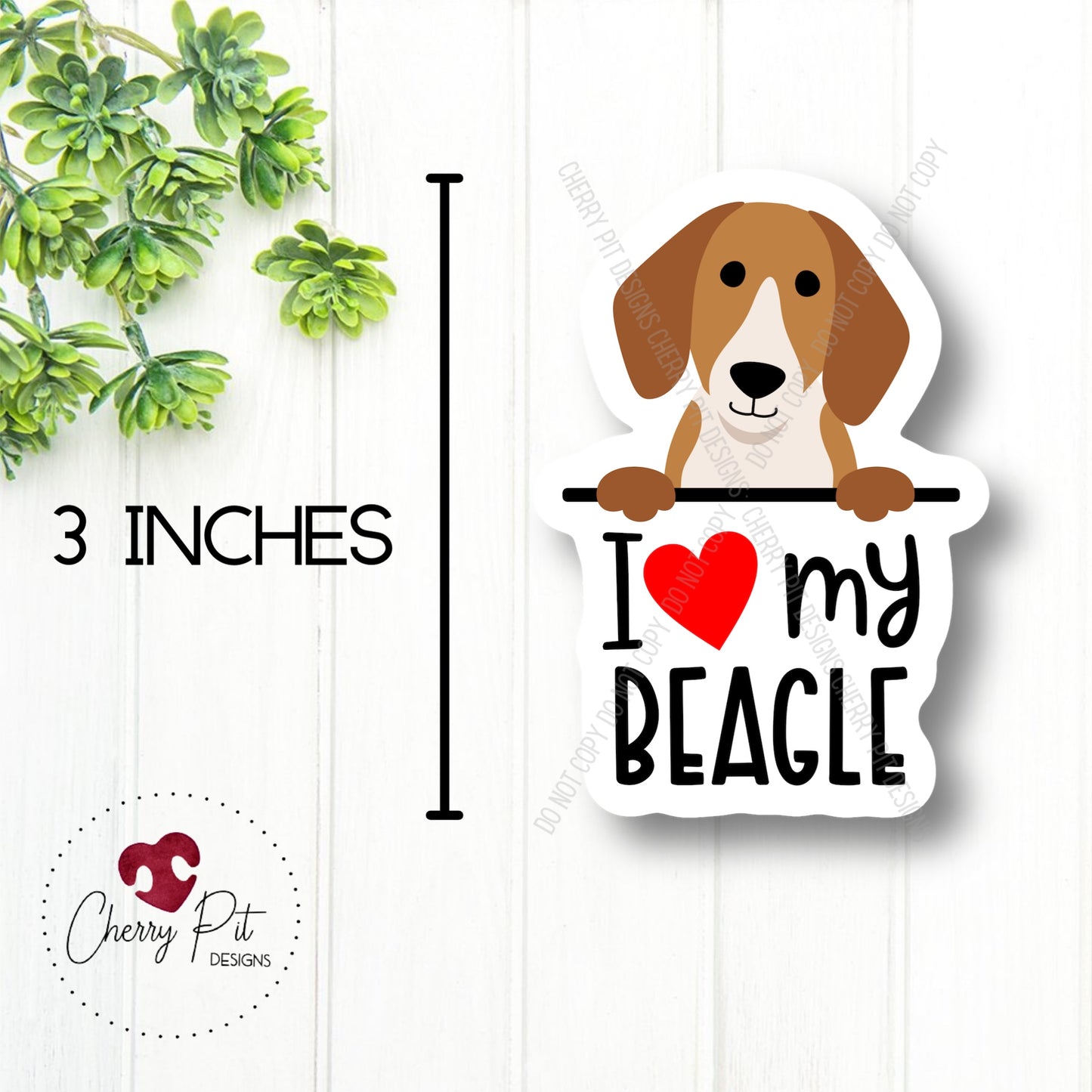 Beagle Love Vinyl Sticker