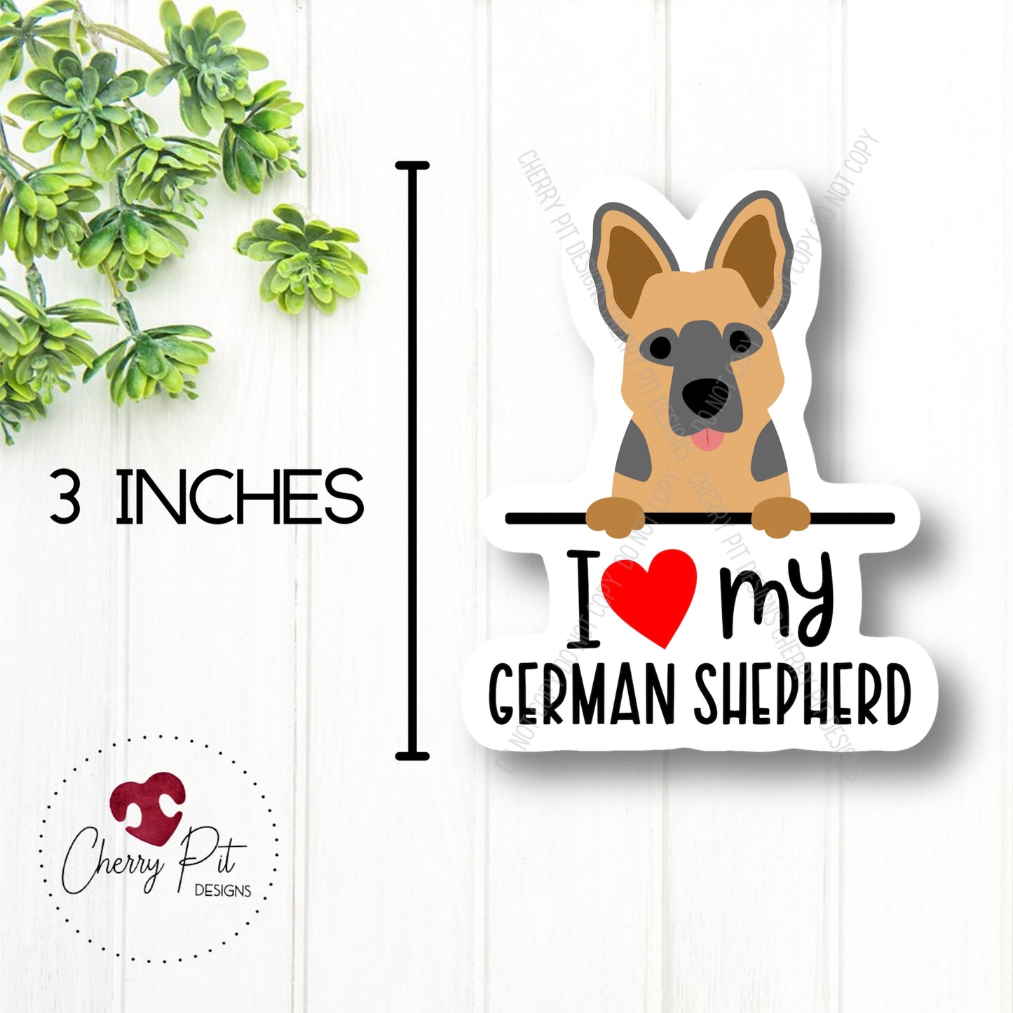 German Shepherd Love Vinyl Sticker