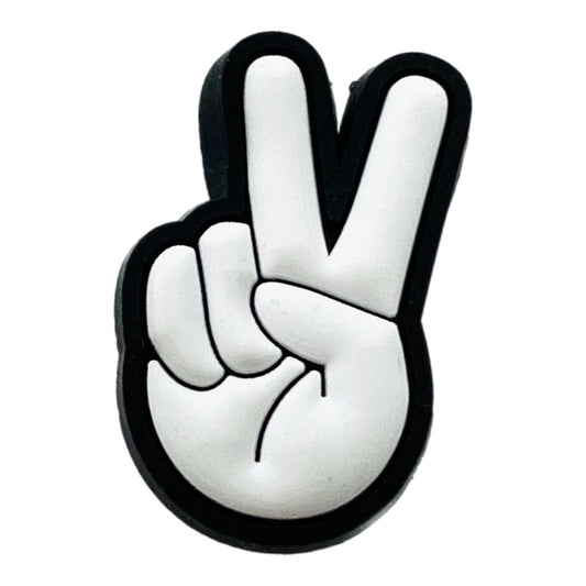 Black White Peace Shoe Charm