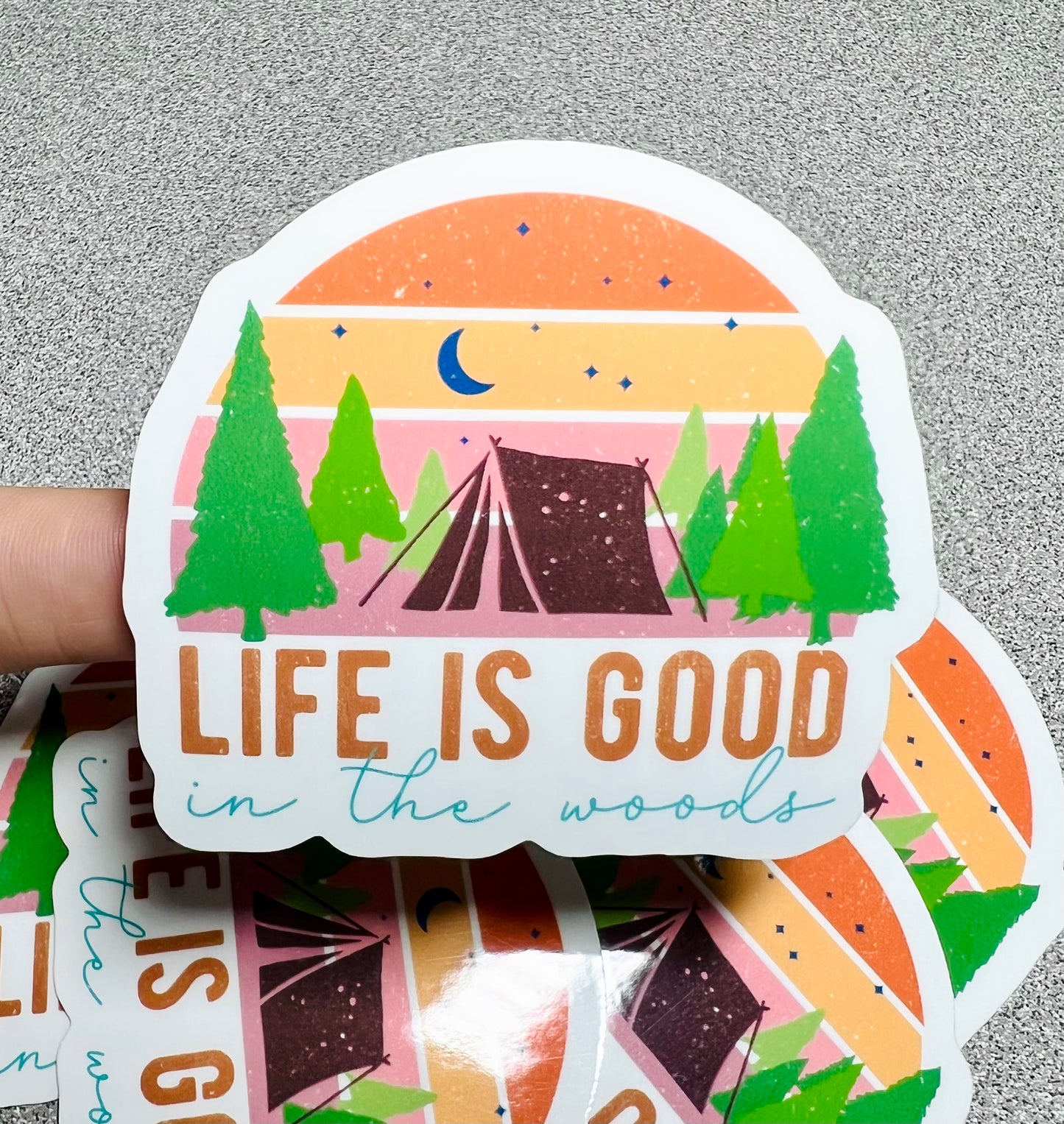 Life is Good Camping Vinyl Sticker