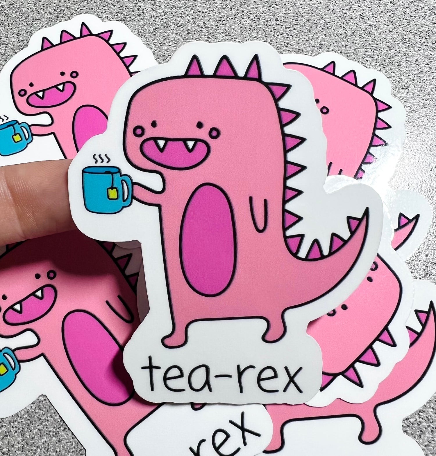Tea Rex Dinosaur Vinyl Sticker Decal - Scent Tree Studio
