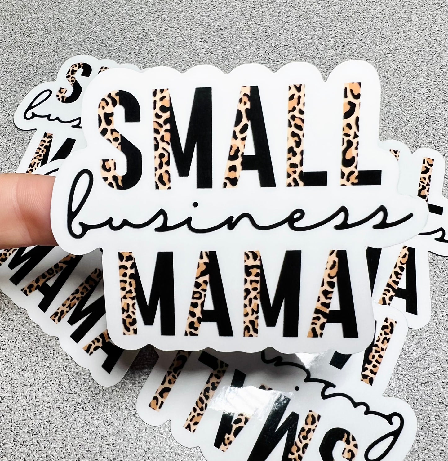 Small Business Mama Leopard Vinyl Sticker Decal - Cherry Pit Designs