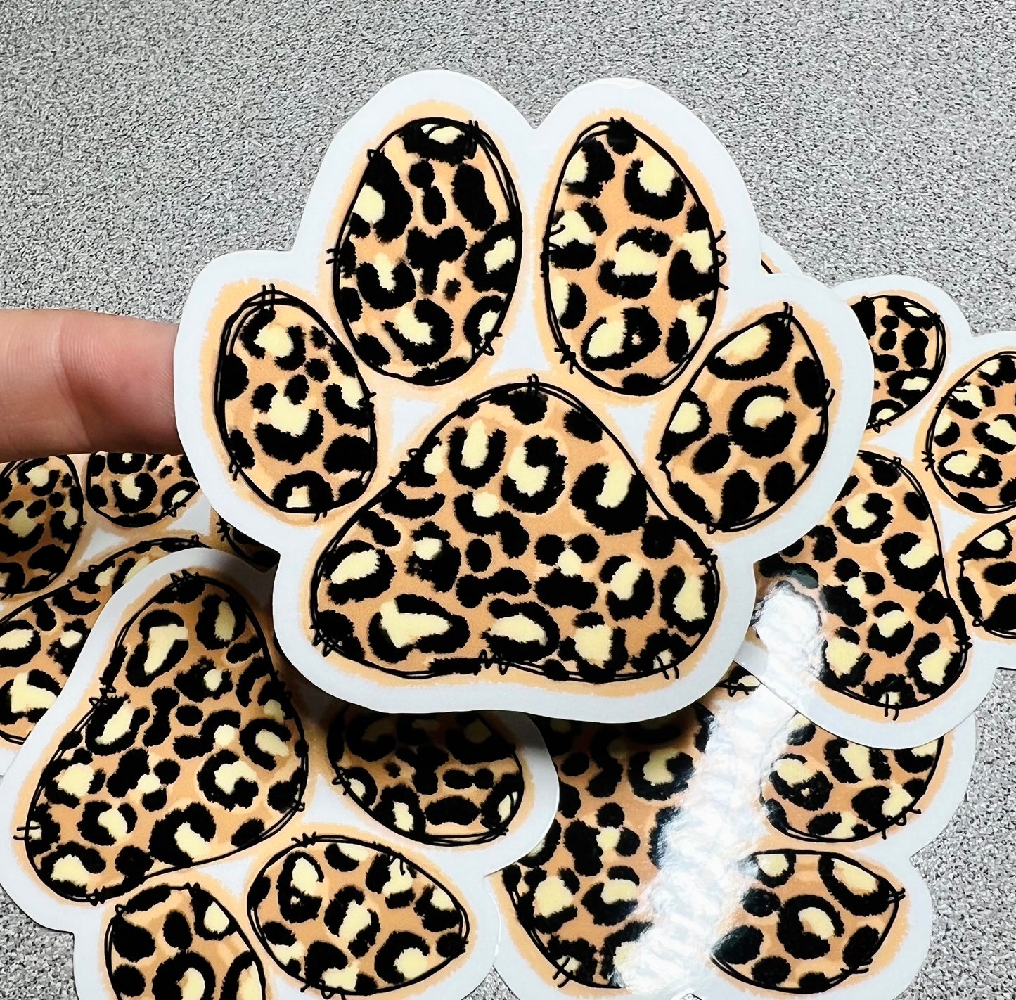 Leopard Paw Print Vinyl Sticker Decal - Cherry Pit Designs