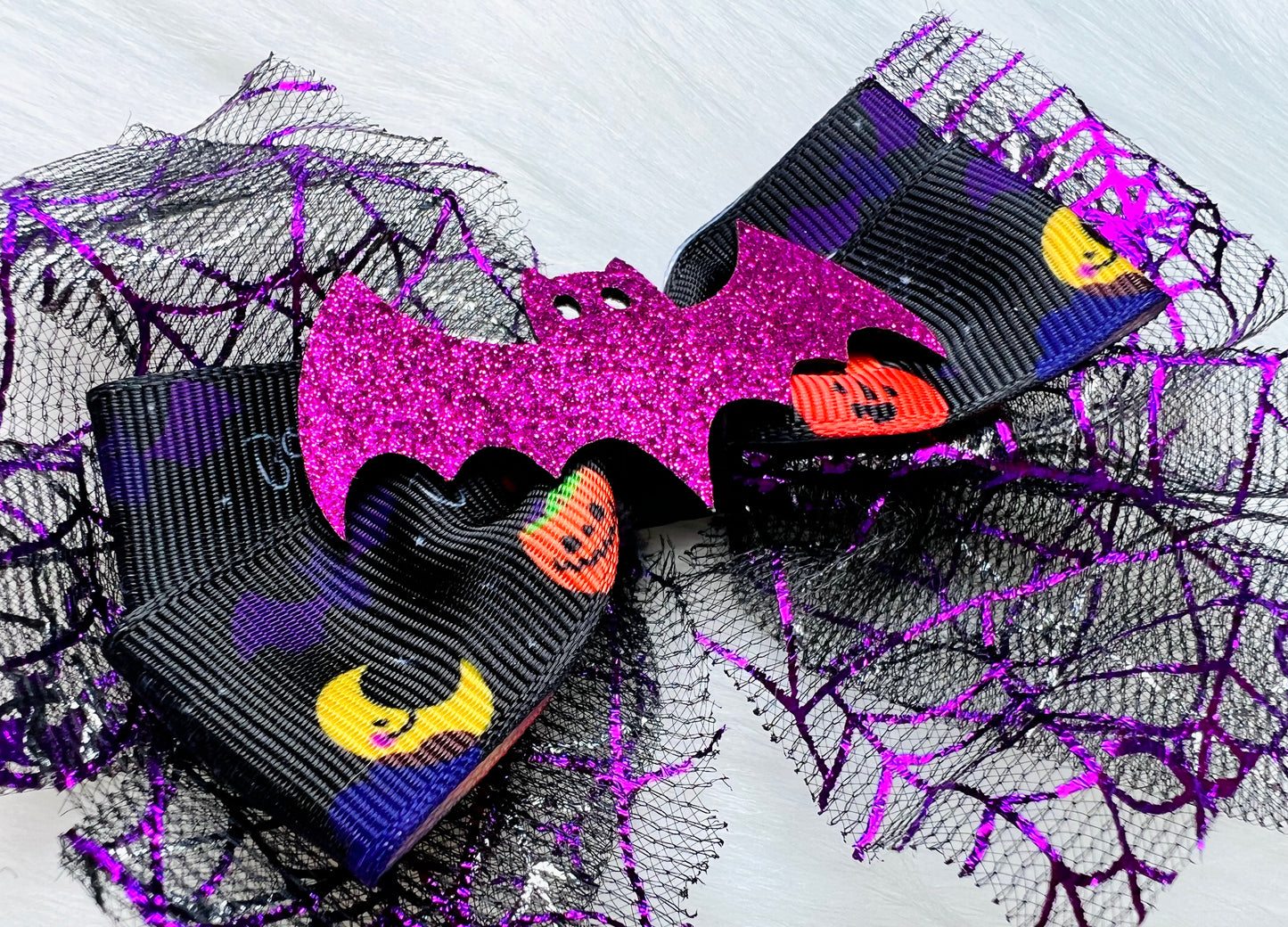 Purple Bat Mini Bow