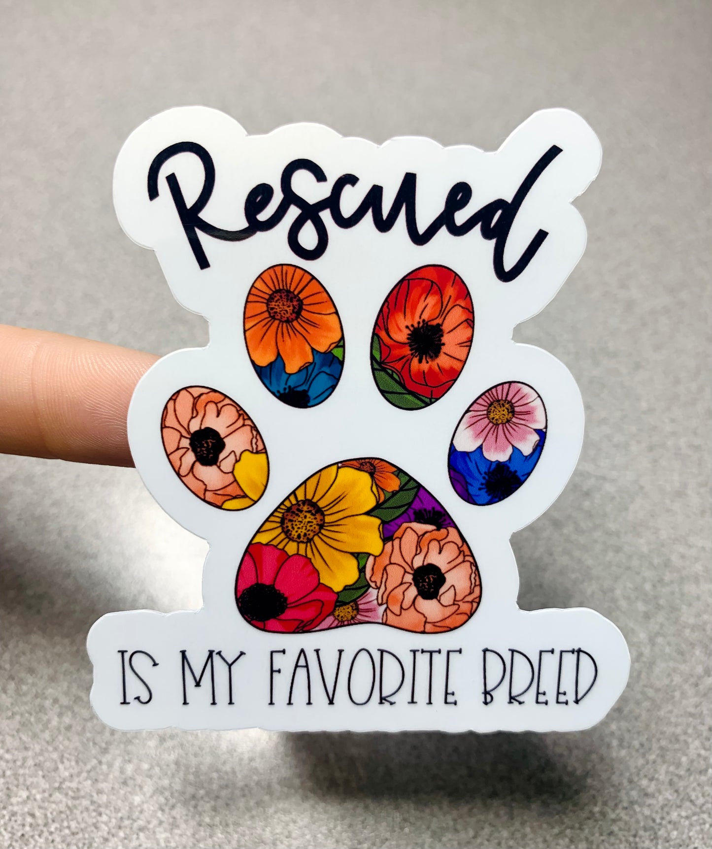 Rescued is My Favorite Breed Vinyl Sticker - Scent Tree Studio