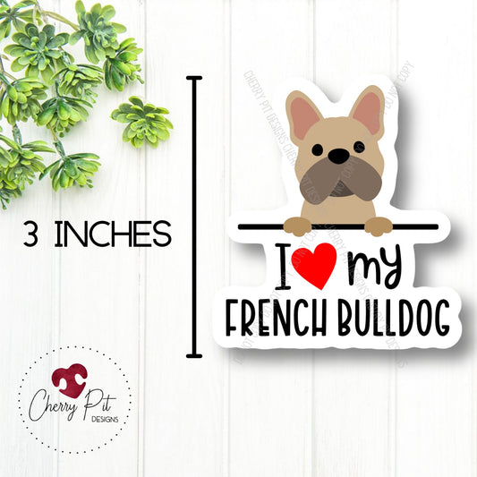 French Bulldog Love Vinyl Sticker