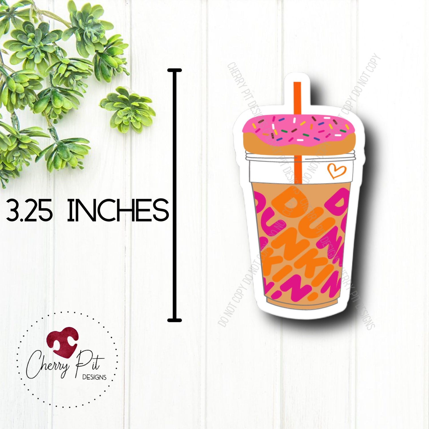 Dunkin’ Iced Coffee Holographic Vinyl Sticker Decal - Cherry Pit Designs