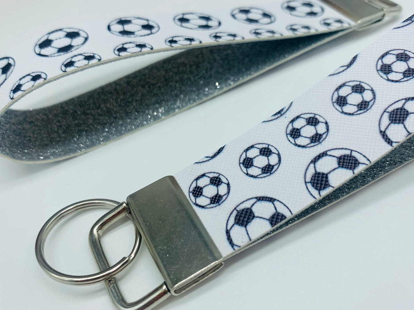 Soccer Ball Faux Leather Key Fob Wristlet - Scent Tree Studio