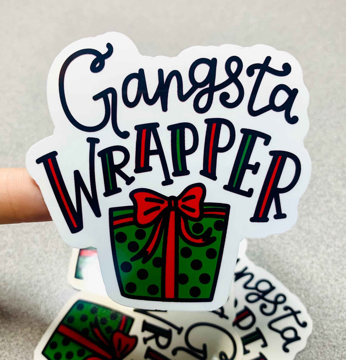 Gangsta Wrapper Holiday Vinyl Sticker - Scent Tree Studio