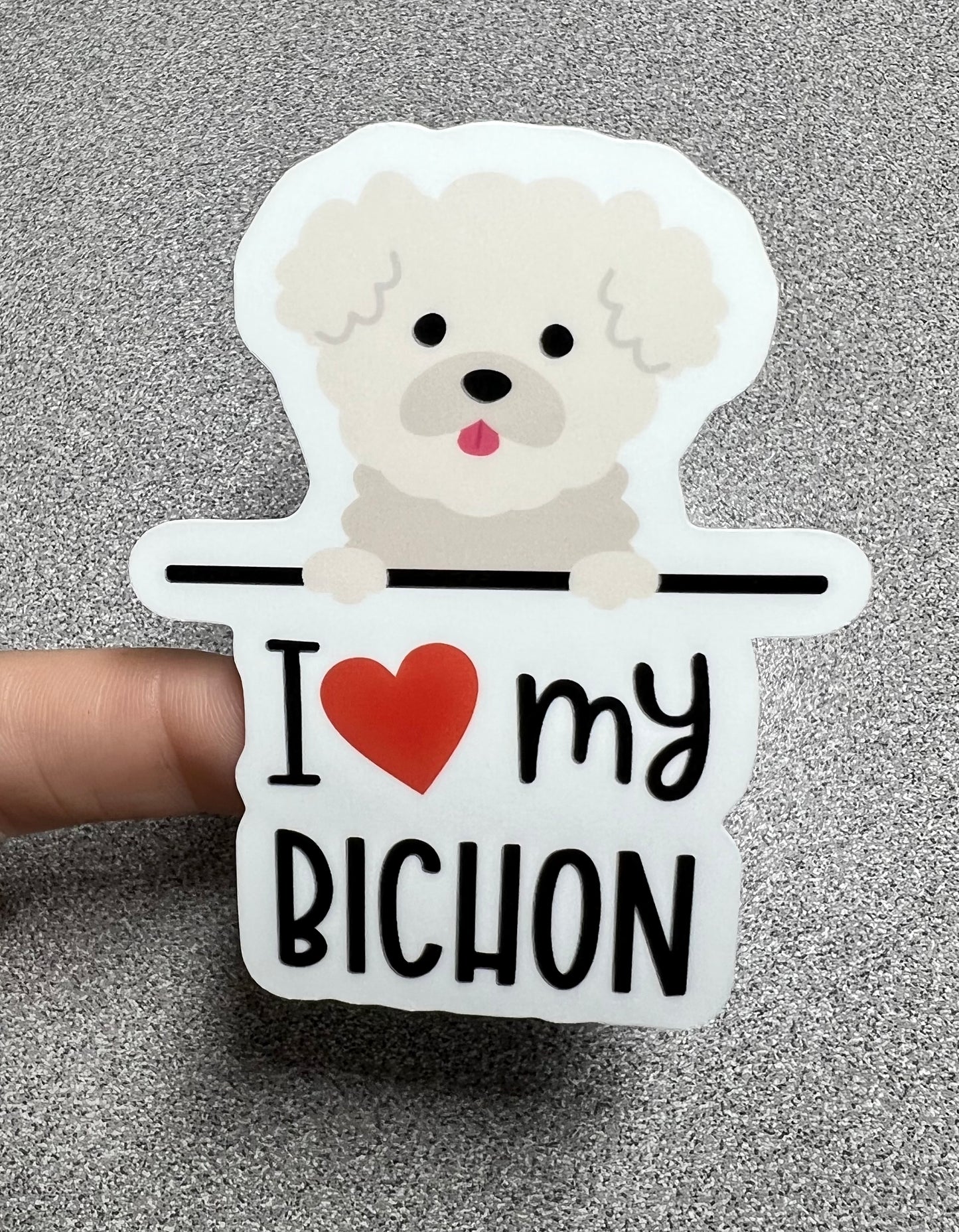 Bichon Love Vinyl Sticker