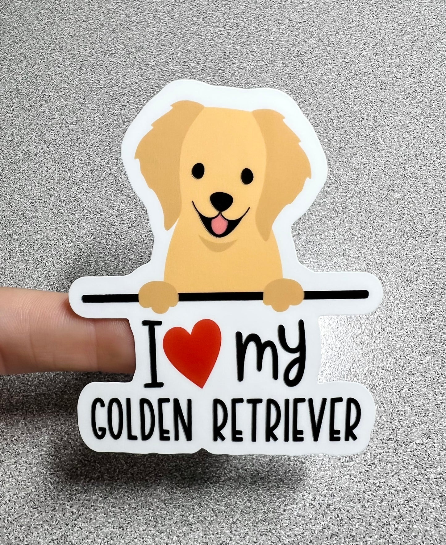 Golden Retriever Love Vinyl Sticker