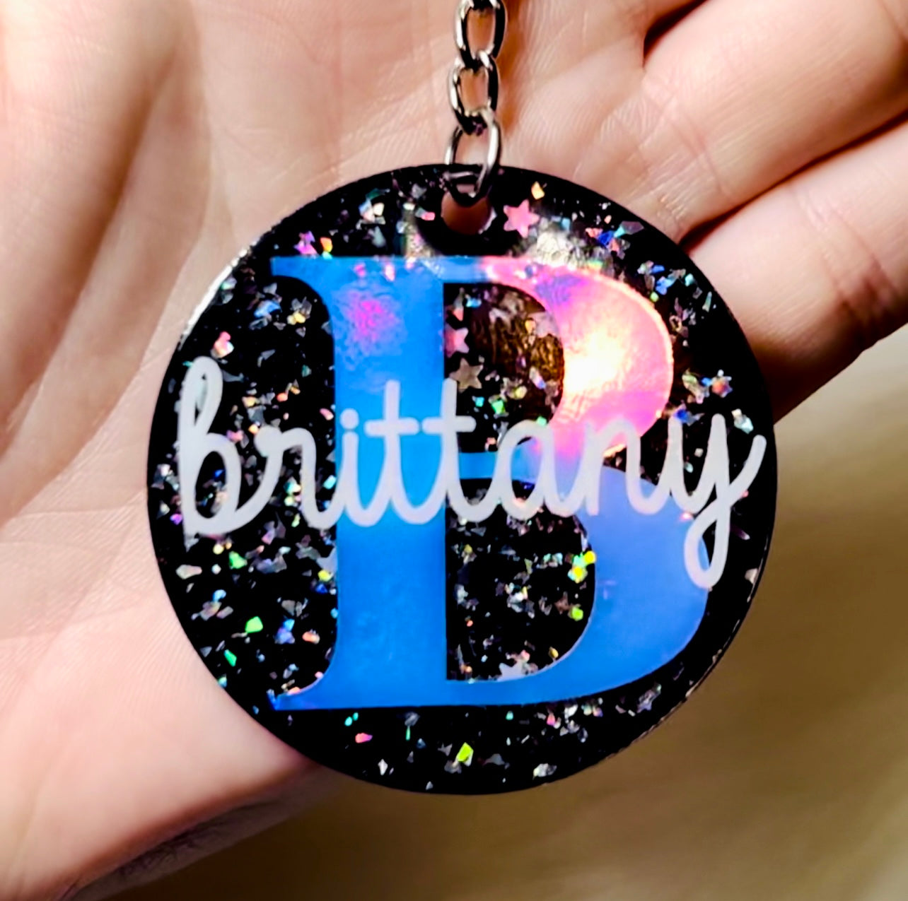 Personalized Galaxy Name Keychain - 2 Inch