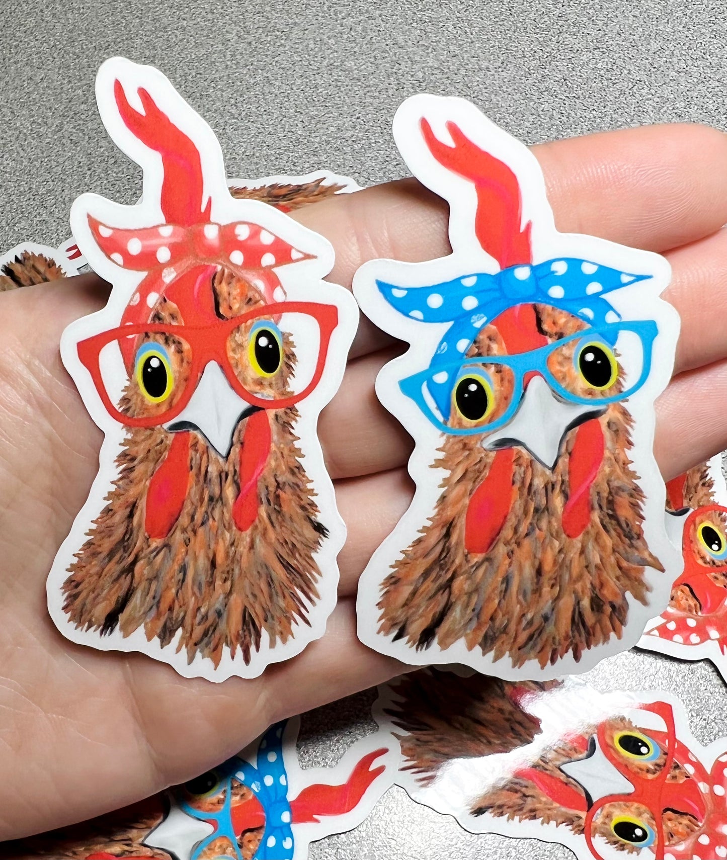 Chicken Hen Bandana Vinyl Sticker Decal PACK - Cherry Pit Designs