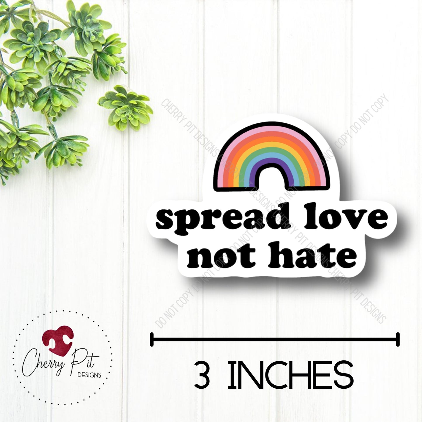 Spread Love Pride Vinyl Sticker Decal - Cherry Pit Designs