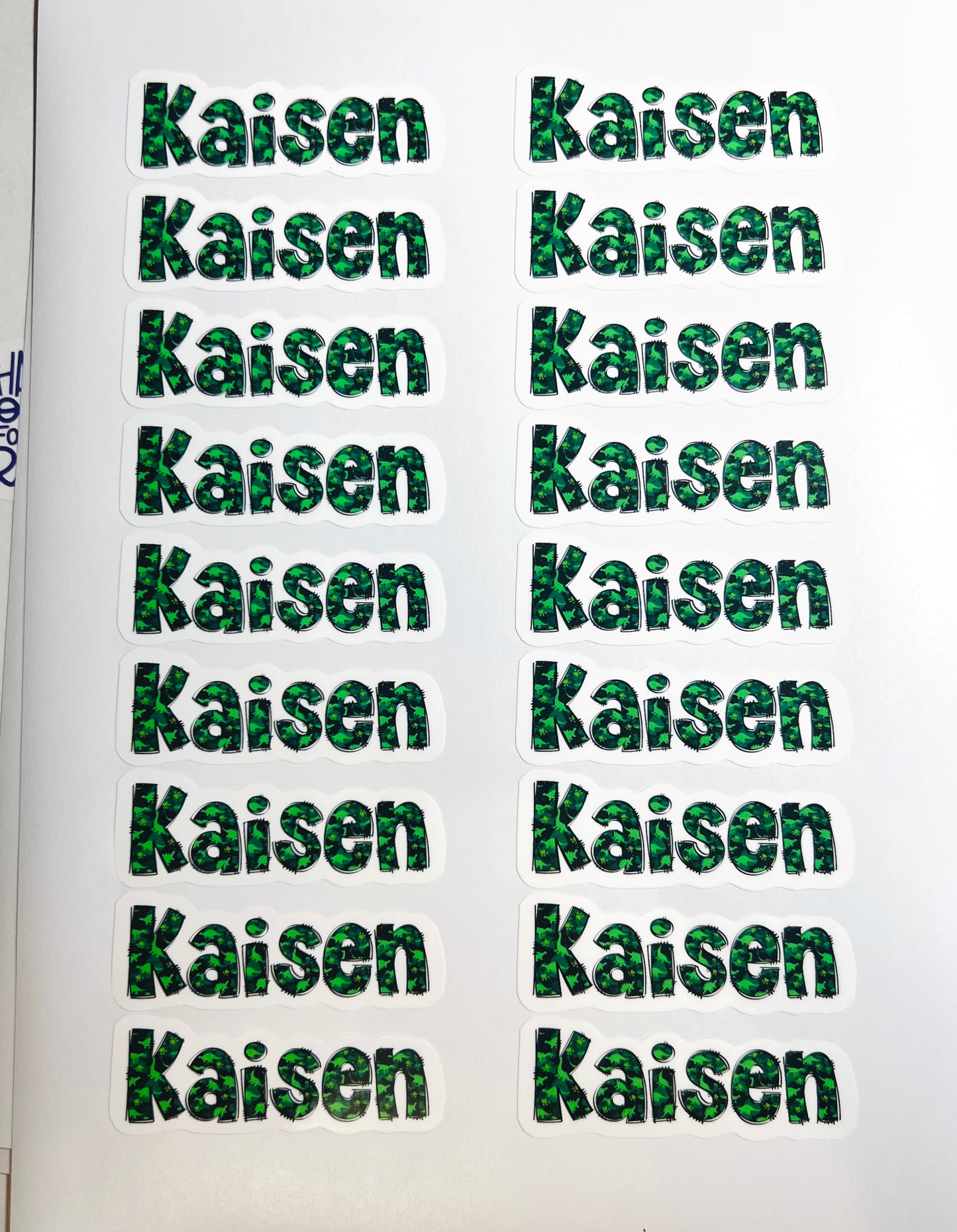 Personalized Name Vinyl Stickers SHEET