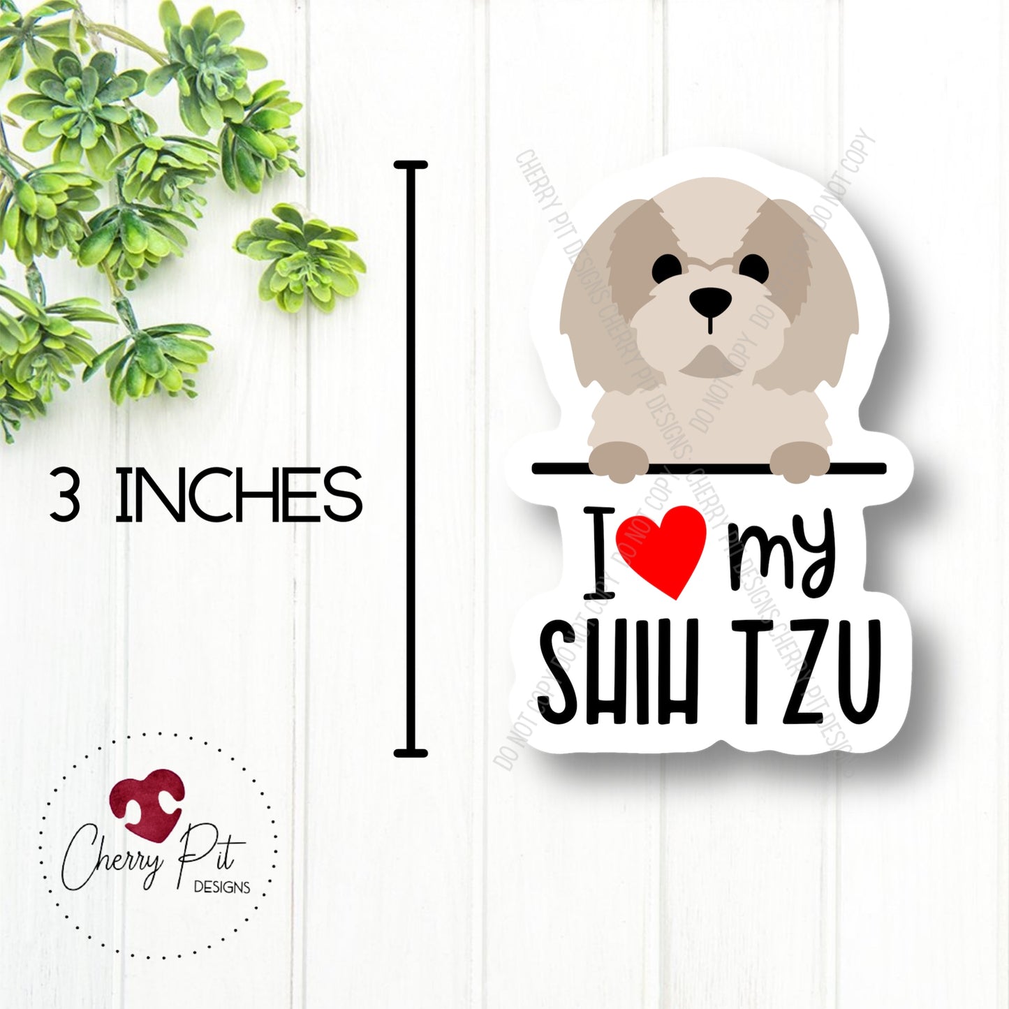 Shih Tzu Love Vinyl Sticker