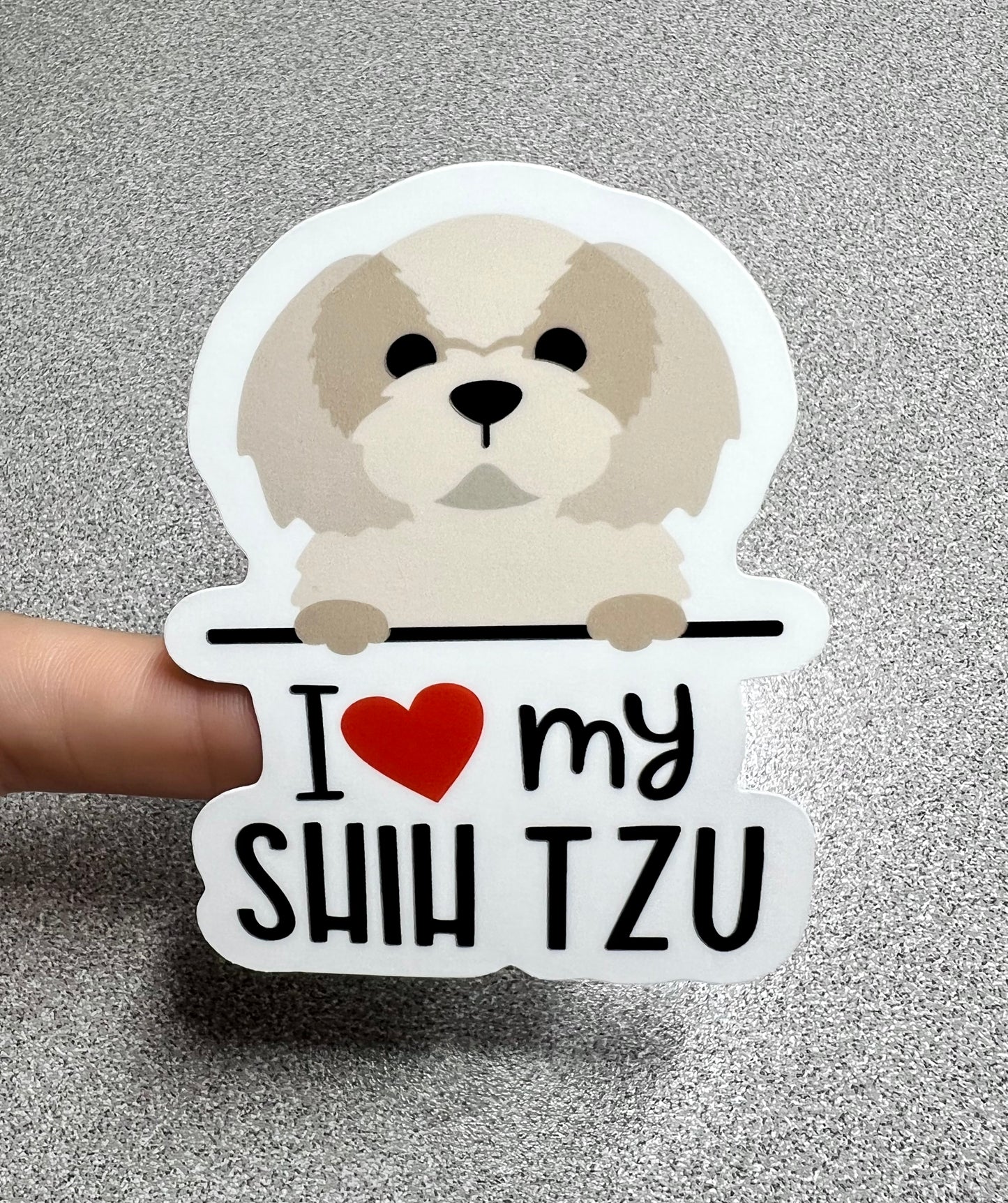 Shih Tzu Love Vinyl Sticker