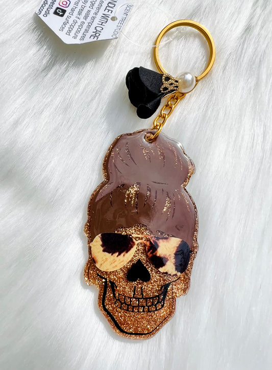 Mom Life Skull Keychain - 3 Inch - Scent Tree Studio