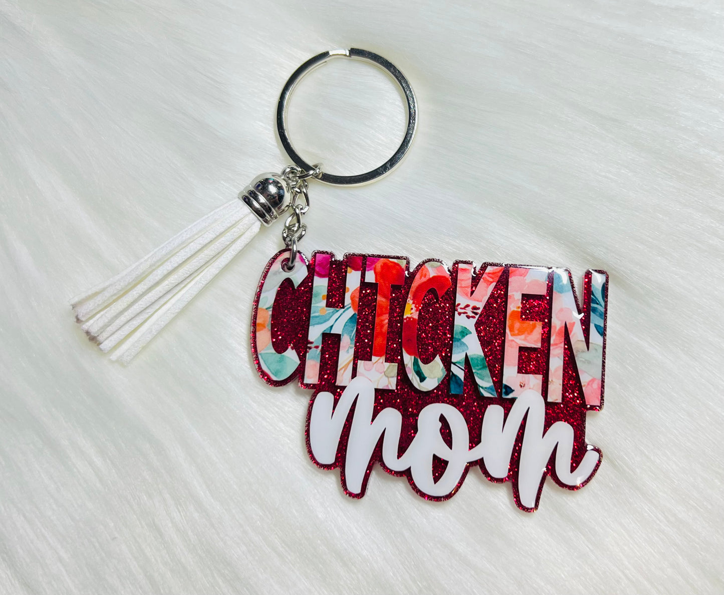 Chicken Mom Keychain - 3 Inch