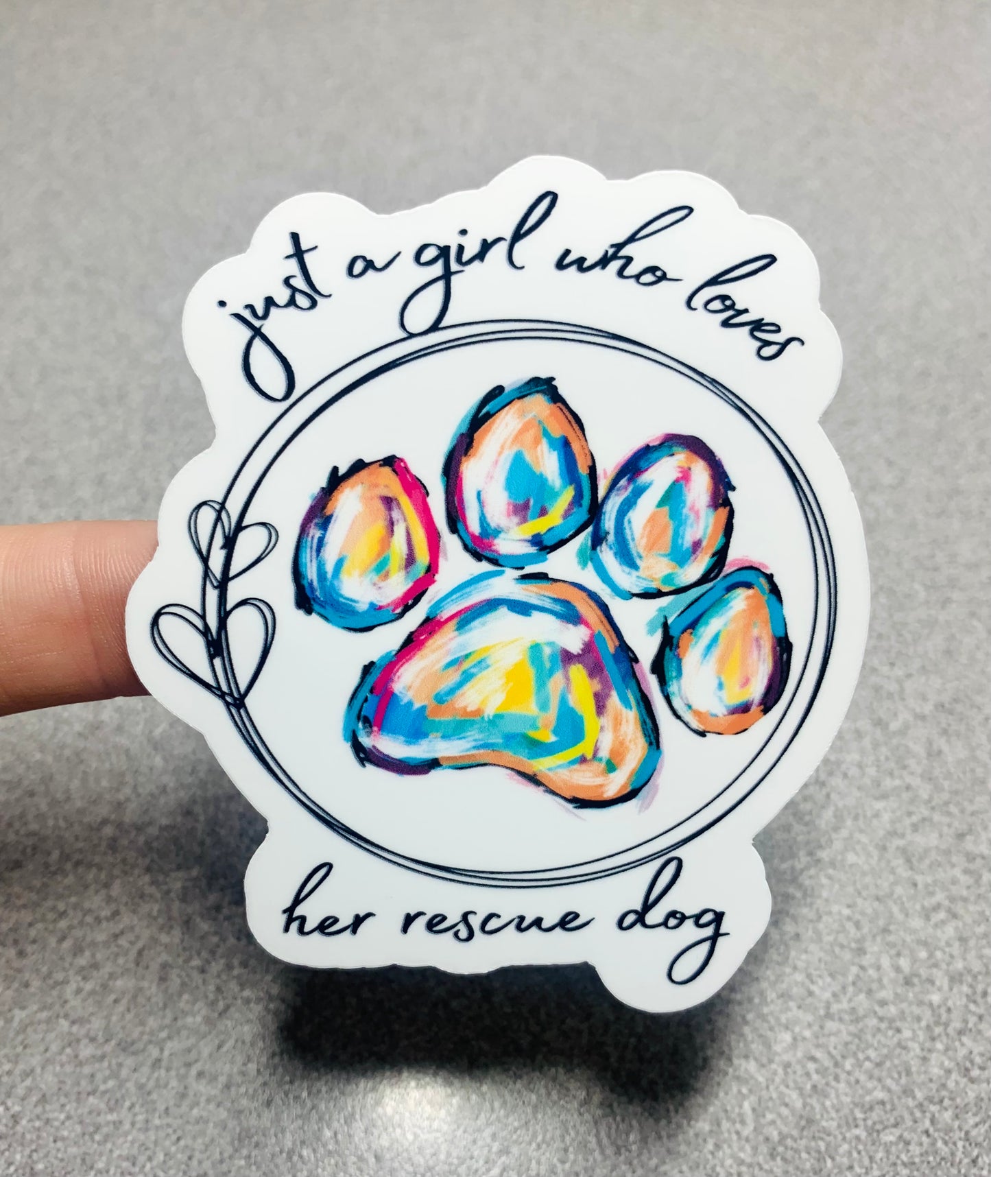 Just a Girl Who Loves Her Rescue Dog Vinyl Sticker Decal - Scent Tree Studio