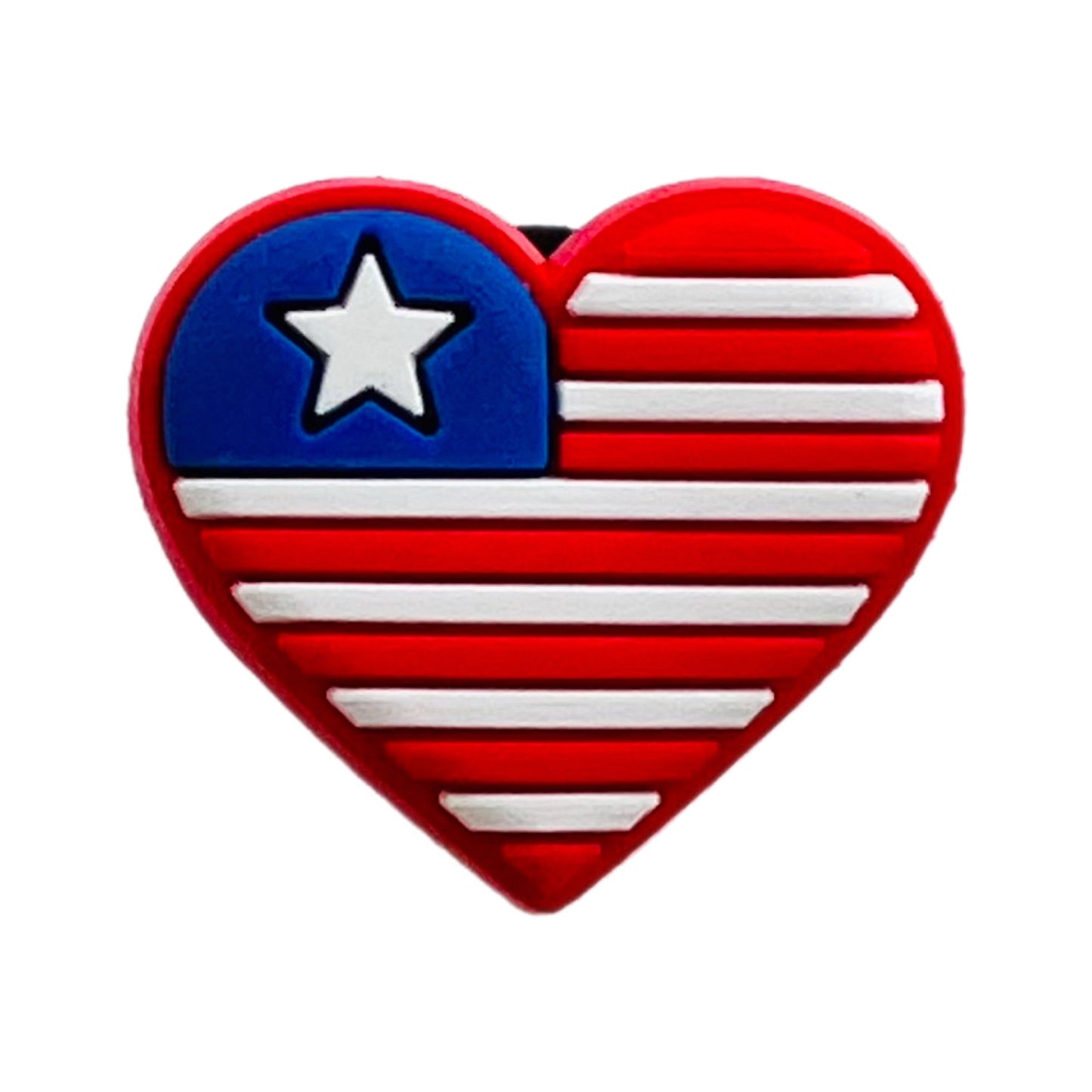 USA Flag Heart Shoe Charm