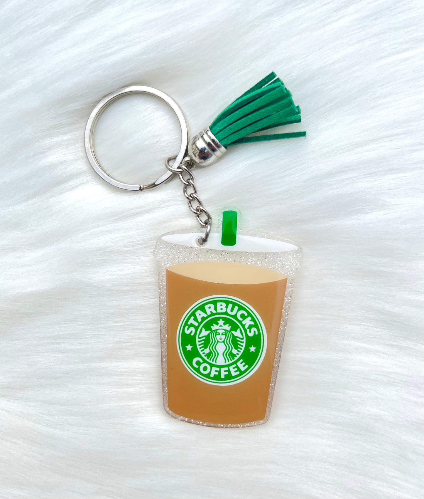 Starbucks Iced Coffee Keychain - 2.5 Inch - Cherry Pit Designs