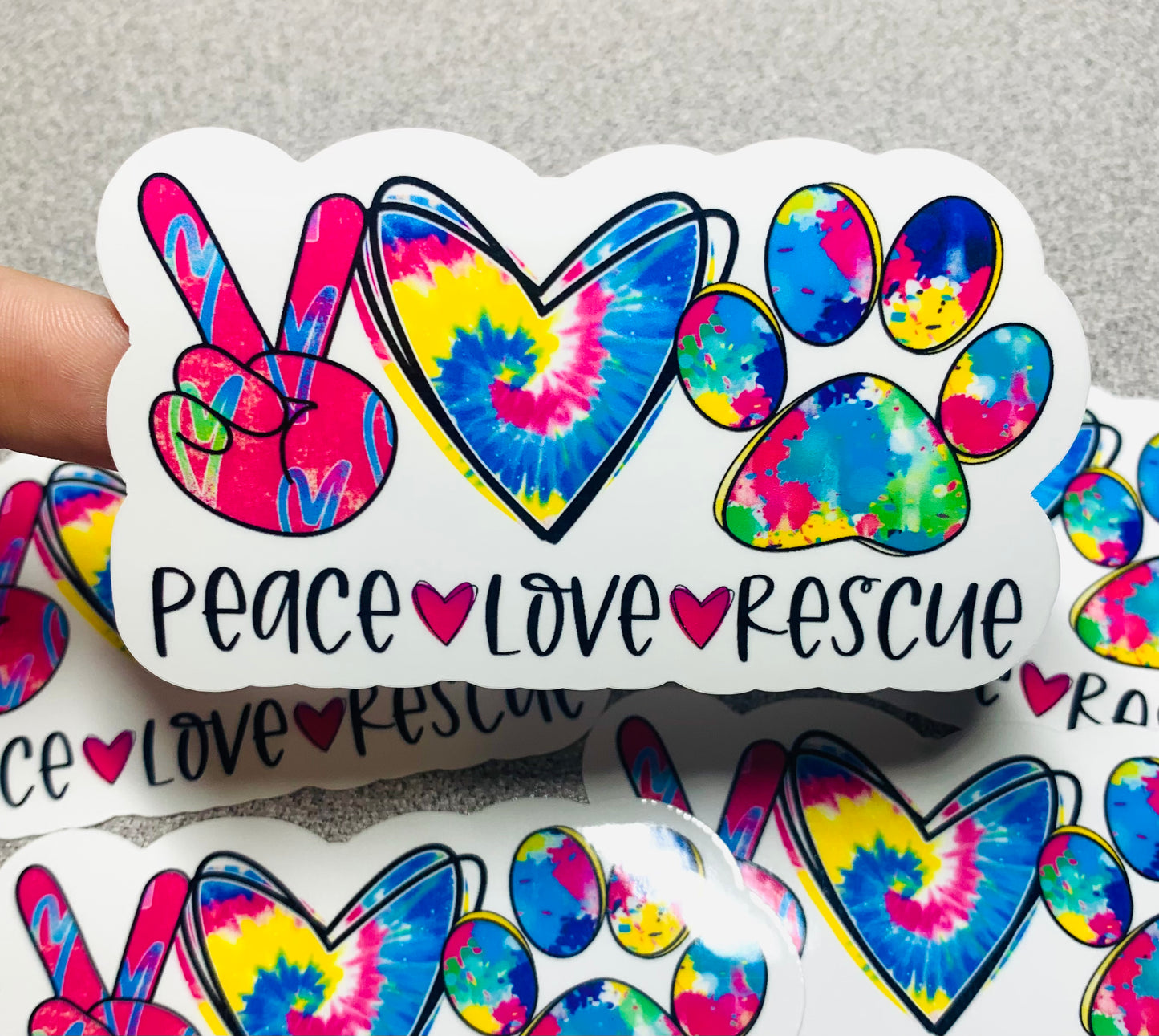 Peace Love Rescue Vinyl Sticker Decal - Scent Tree Studio