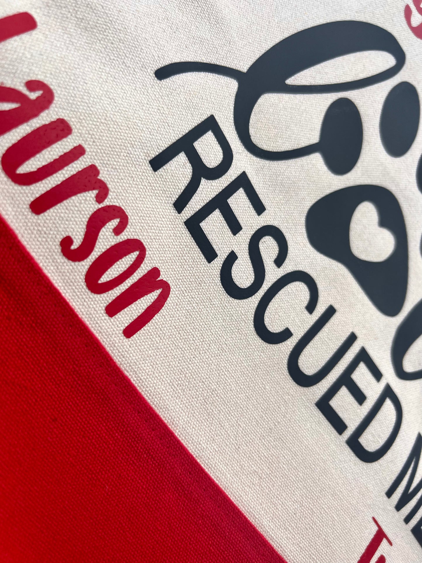 Love Rescued Me Canvas Tote Bag