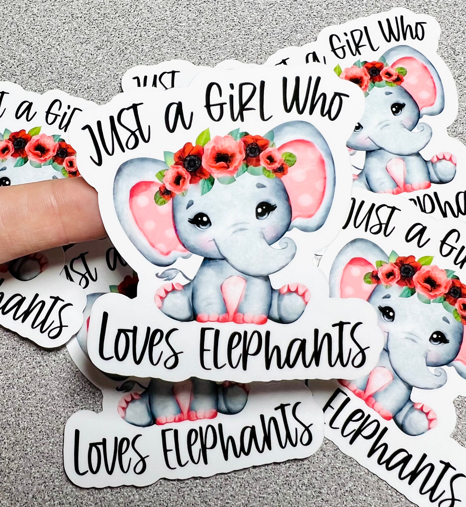 Just a Girl Who Loves Elephants Vinyl Sticker - Scent Tree Studio