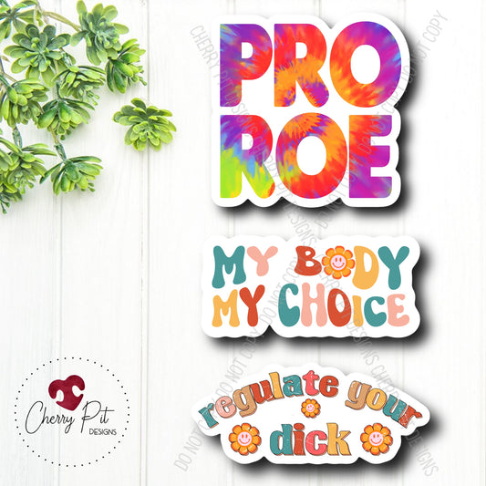 Pro Roe Women's Rights Vinyl Sticker PACK