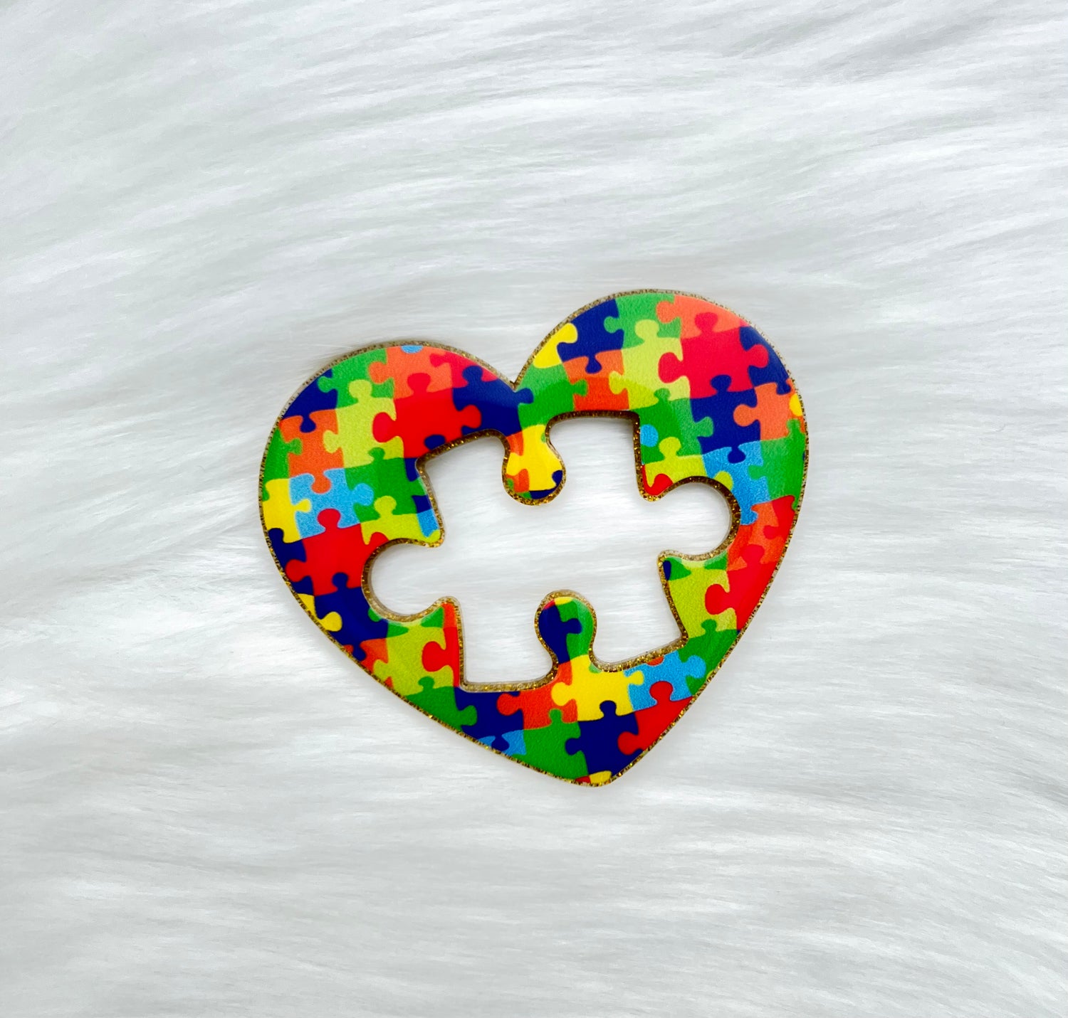 Puzzle Piece Heart Magnet - 3 Inch - Cherry Pit Designs