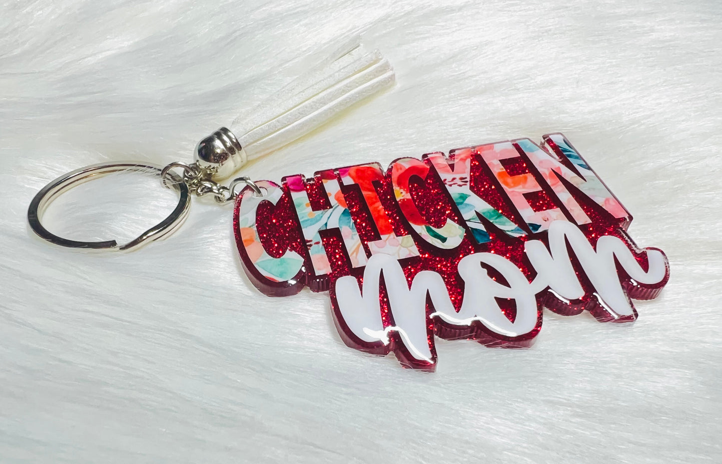 Chicken Mom Keychain - 3 Inch