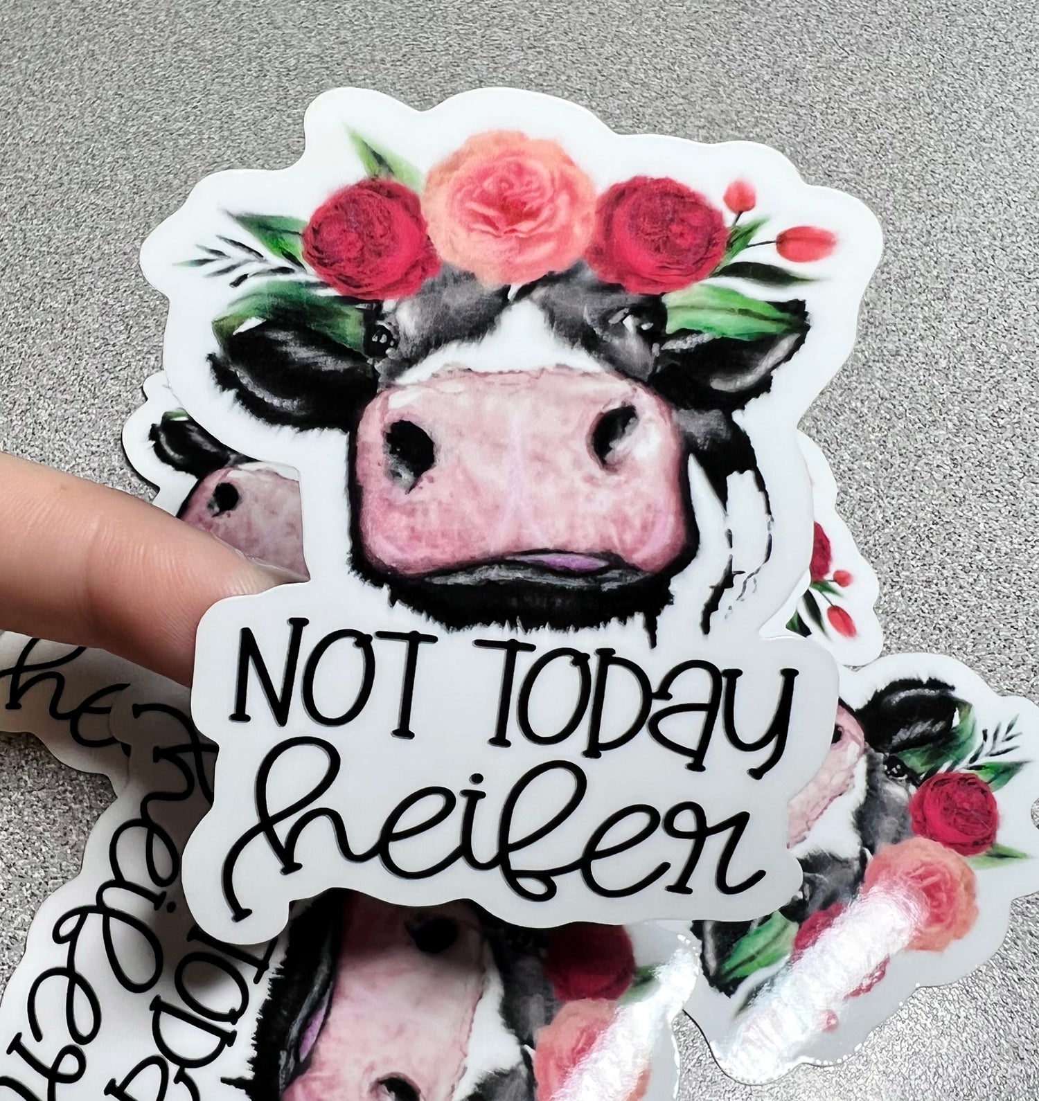 Not Today Heifer Cow Vinyl Sticker Decal - Cherry Pit Designs