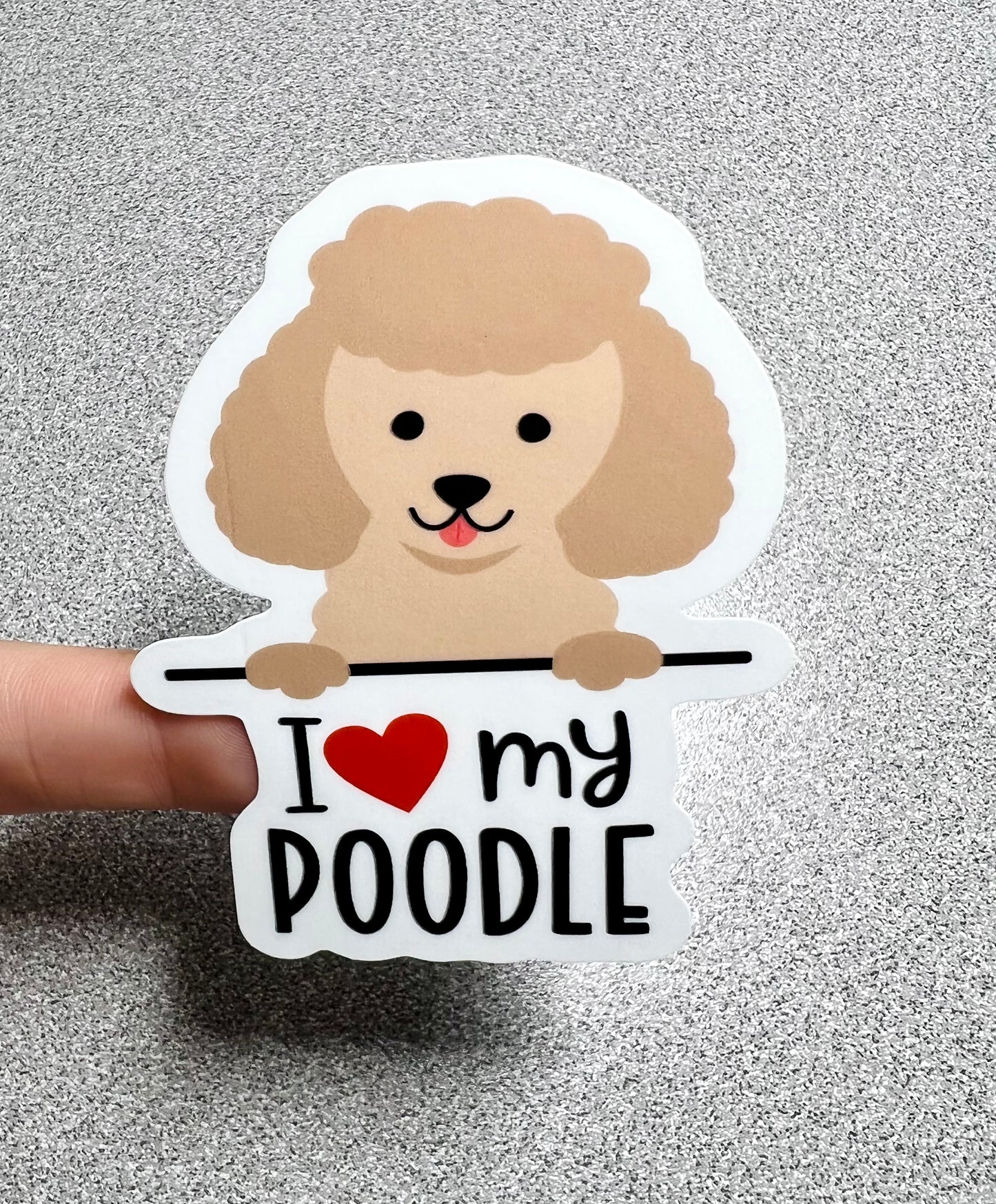Poodle Love Vinyl Sticker