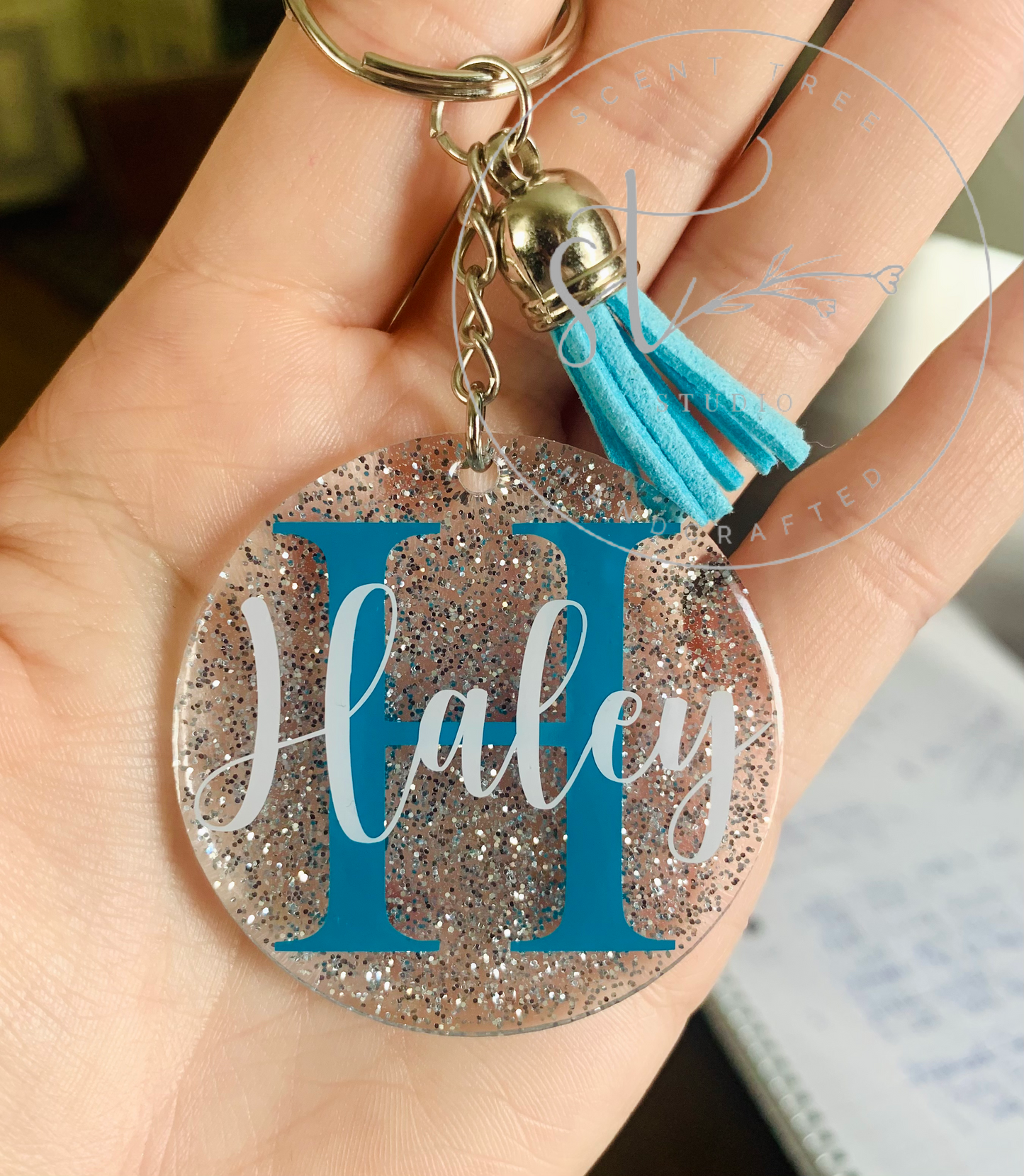 Personalized Name Initial Keychain - 2 Inch - Scent Tree Studio