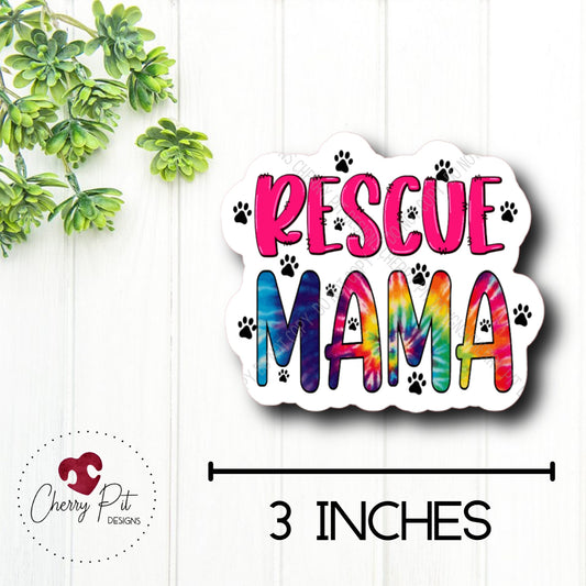 Rescue Mama Vinyl Sticker Decal - Pink - Cherry Pit Designs